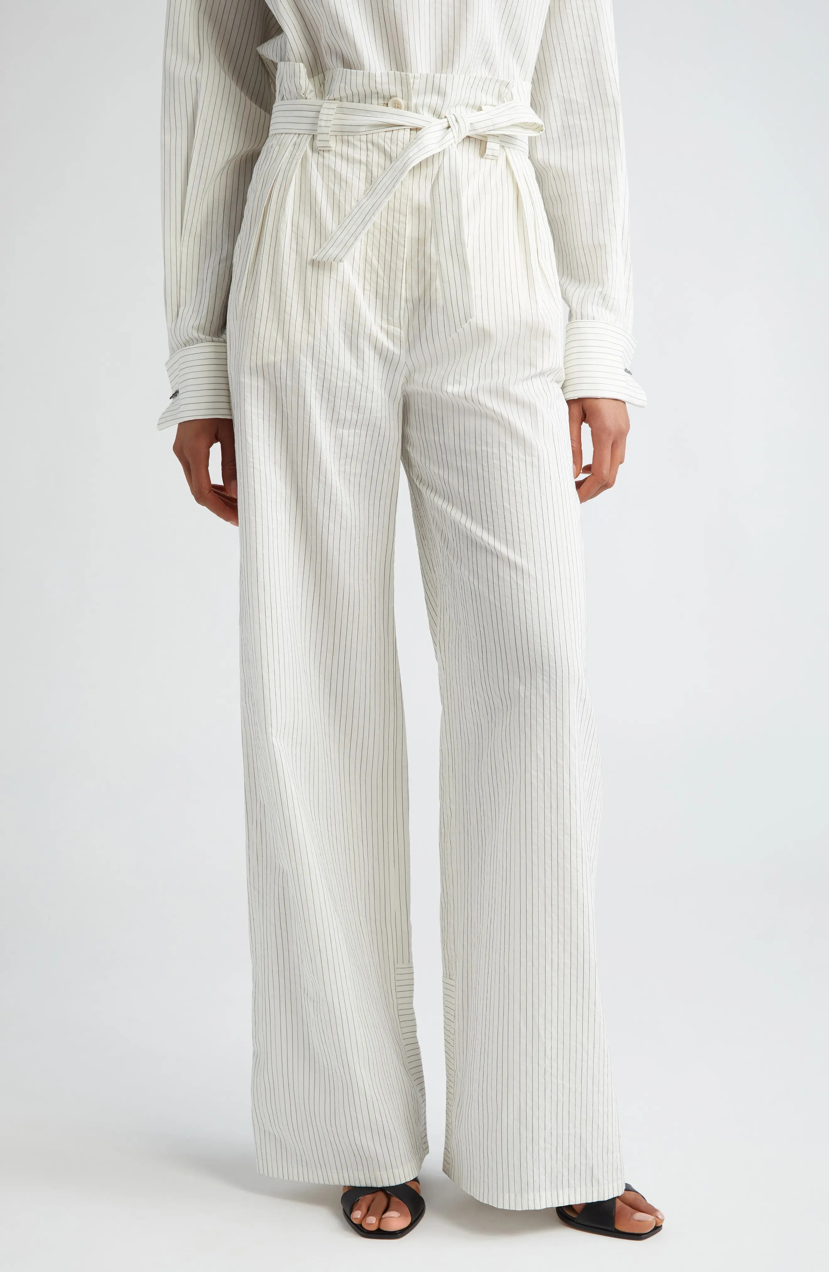 Xero Directional Stripe Cotton & Silk Pants - 1