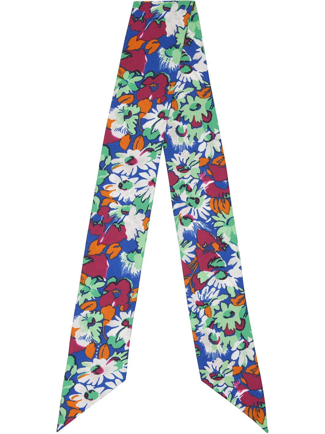Multicolor Pop Flower Silk Scarf - 1