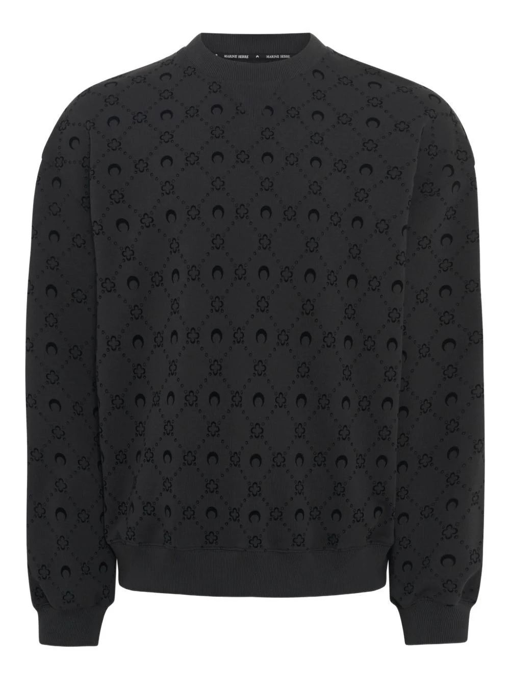 moonogram flocked fleece sweatshirt - 1