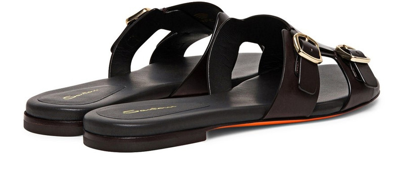 Leather double-buckle sandals 3