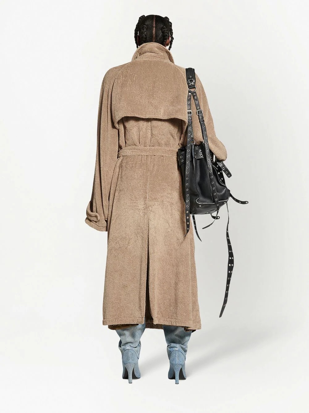 towelling-finish cotton trench-coat - 4