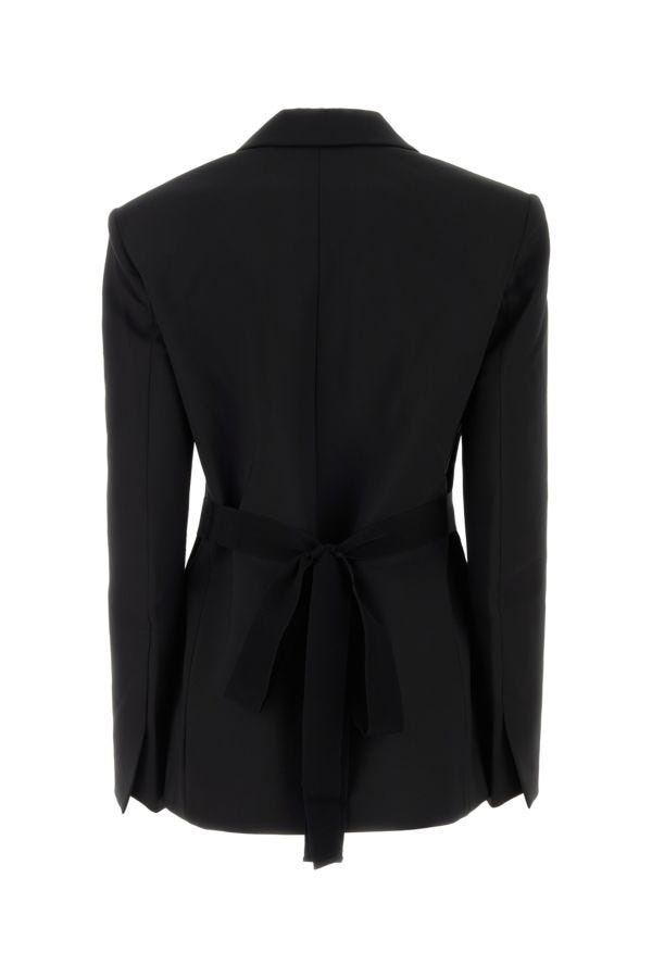 Black stretch wool blazer - 2