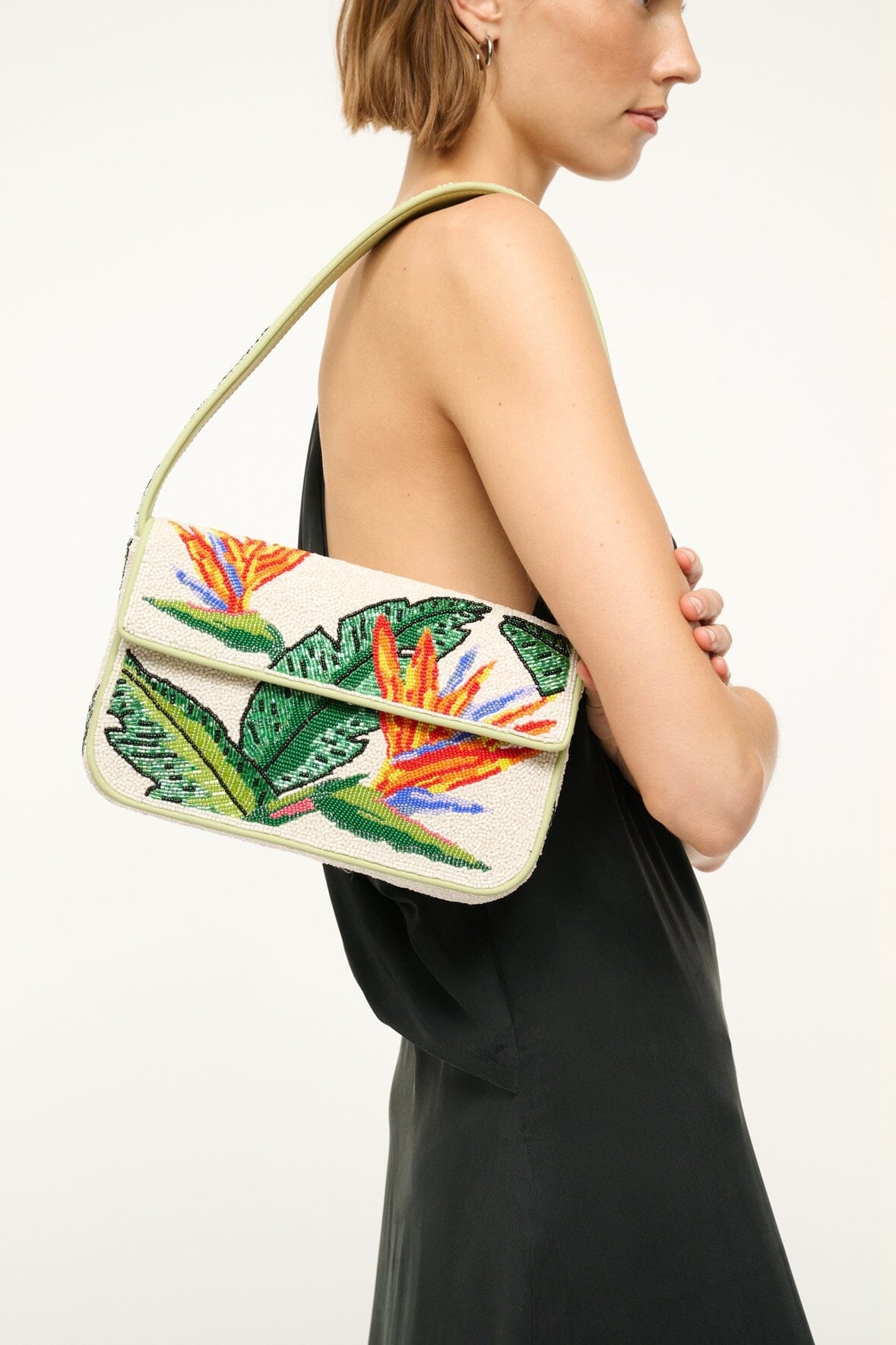 STAUD TOMMY BEADED BAG BIRDS OF PARADISE - 2