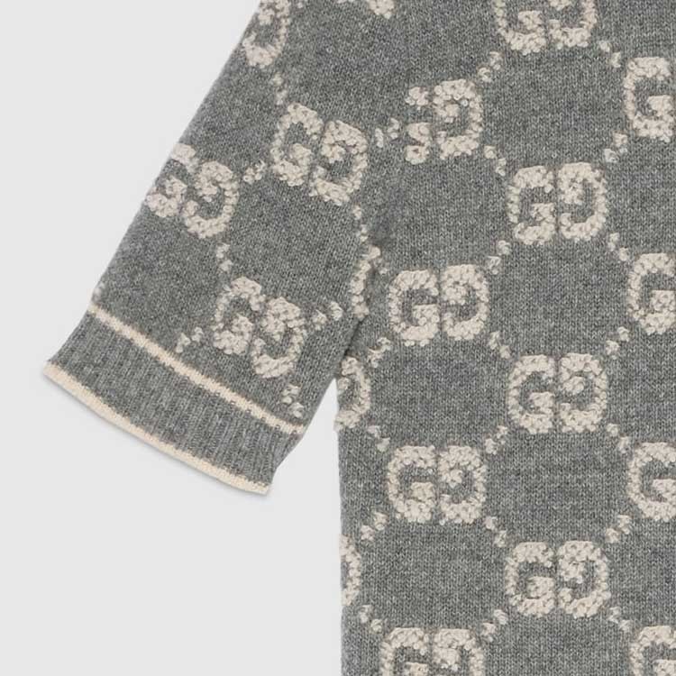 (WMNS) Gucci GG Wool Bouclé Jacquard Top 'Grey Ivory' 770059-XKCNA-1130 - 6