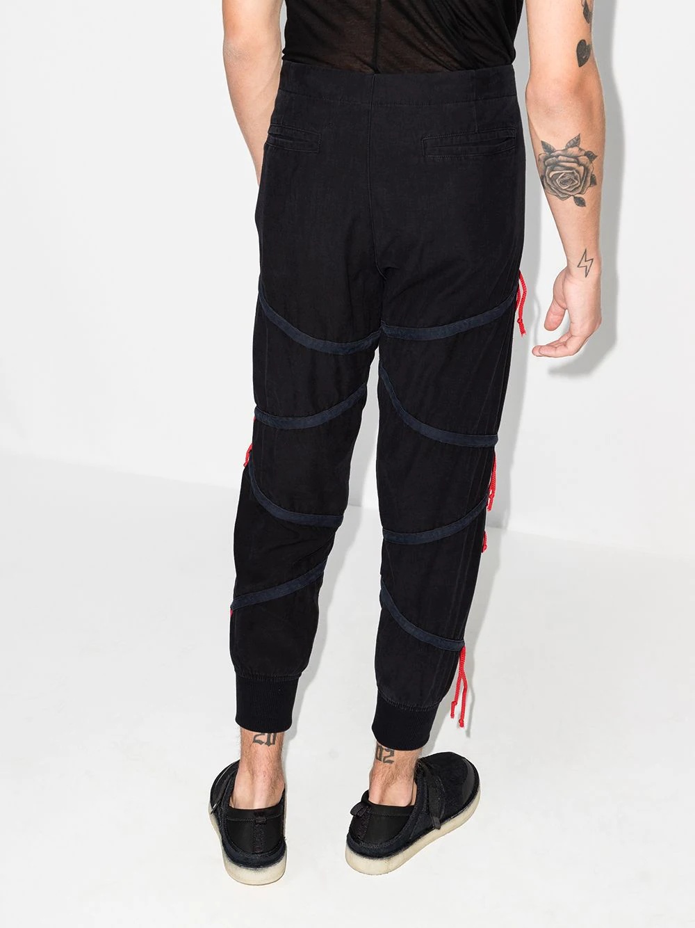 Zig-Zag drawstring panelled track pants - 3