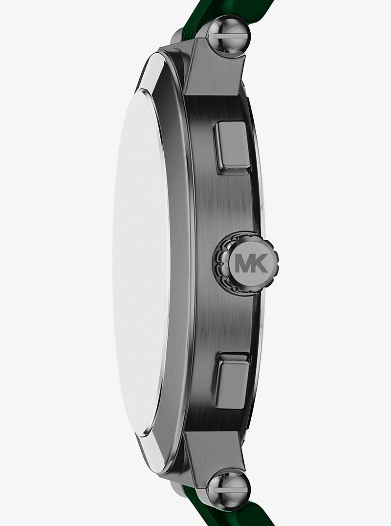 MICHAEL KORS Oversized Billie Gunmetal and Silicone Watch outlook
