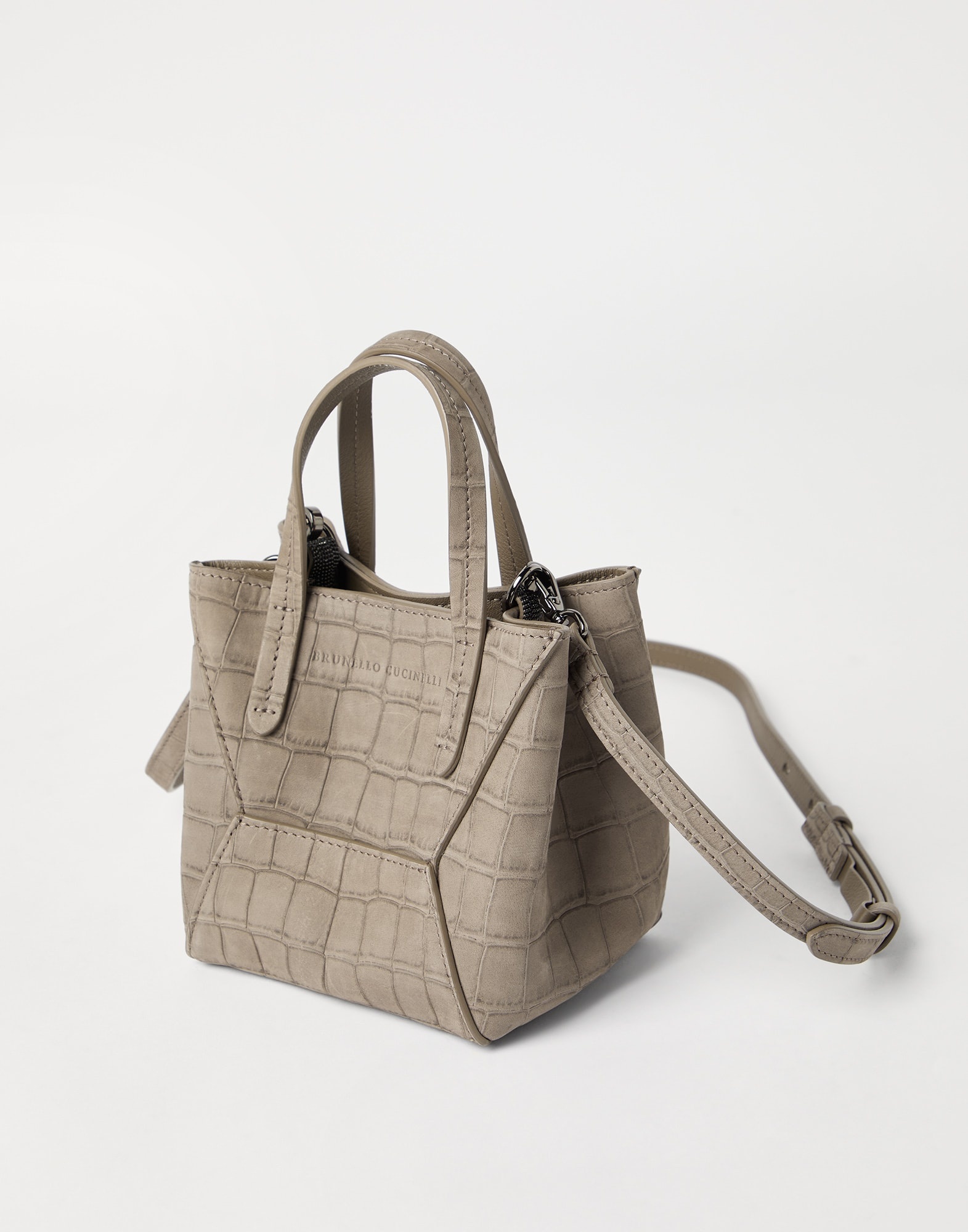 BC Duo mini bag in croc print nubuck with monili - 3