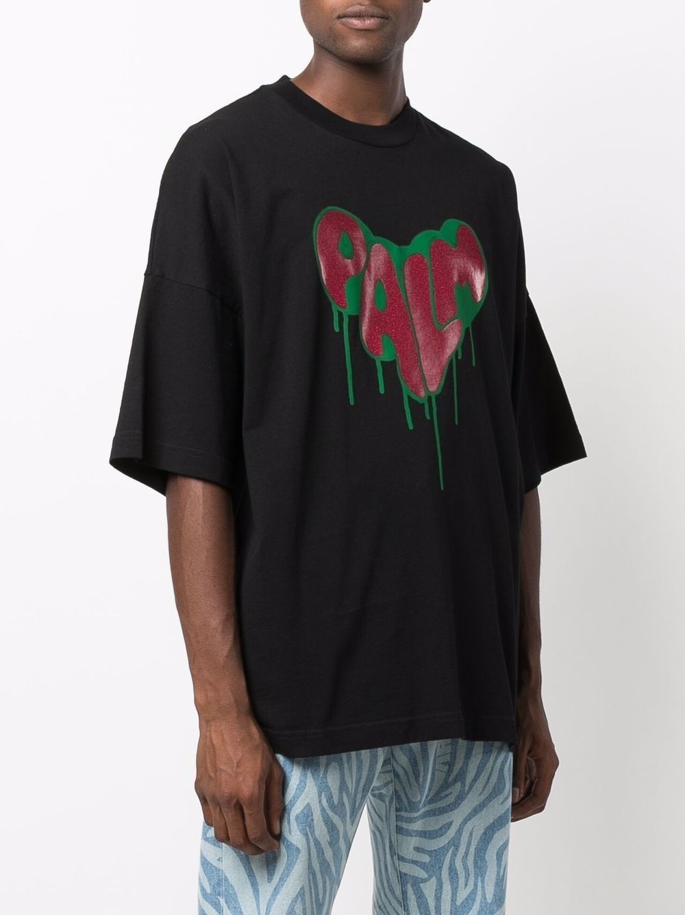 spray heart print T-shirt - 3