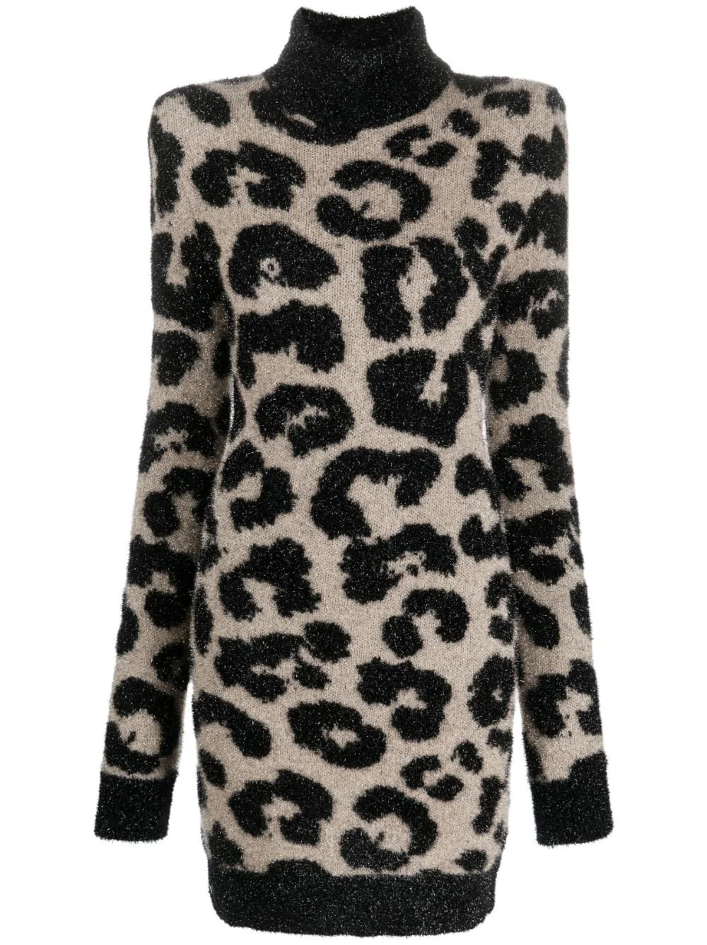 shoulder-pads leopard-print dress - 1
