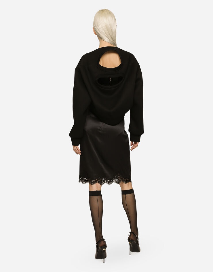 Technical jersey sweatshirt with cut-out and Dolce&Gabbana tag - 3