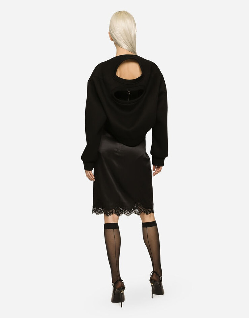 Technical jersey sweatshirt with cut-out and Dolce&Gabbana tag 3