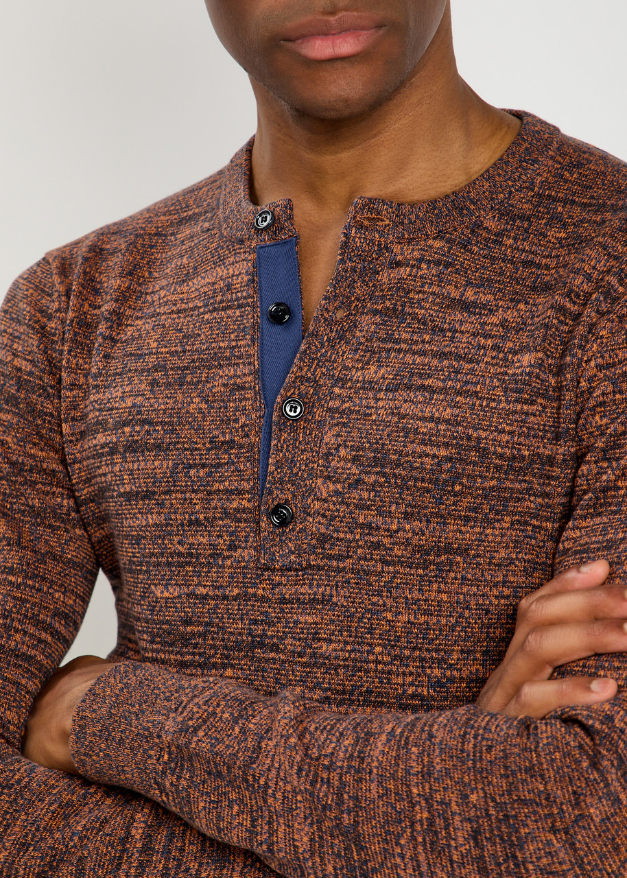 JW Anderson Melange Henley Knit Jumper - 5