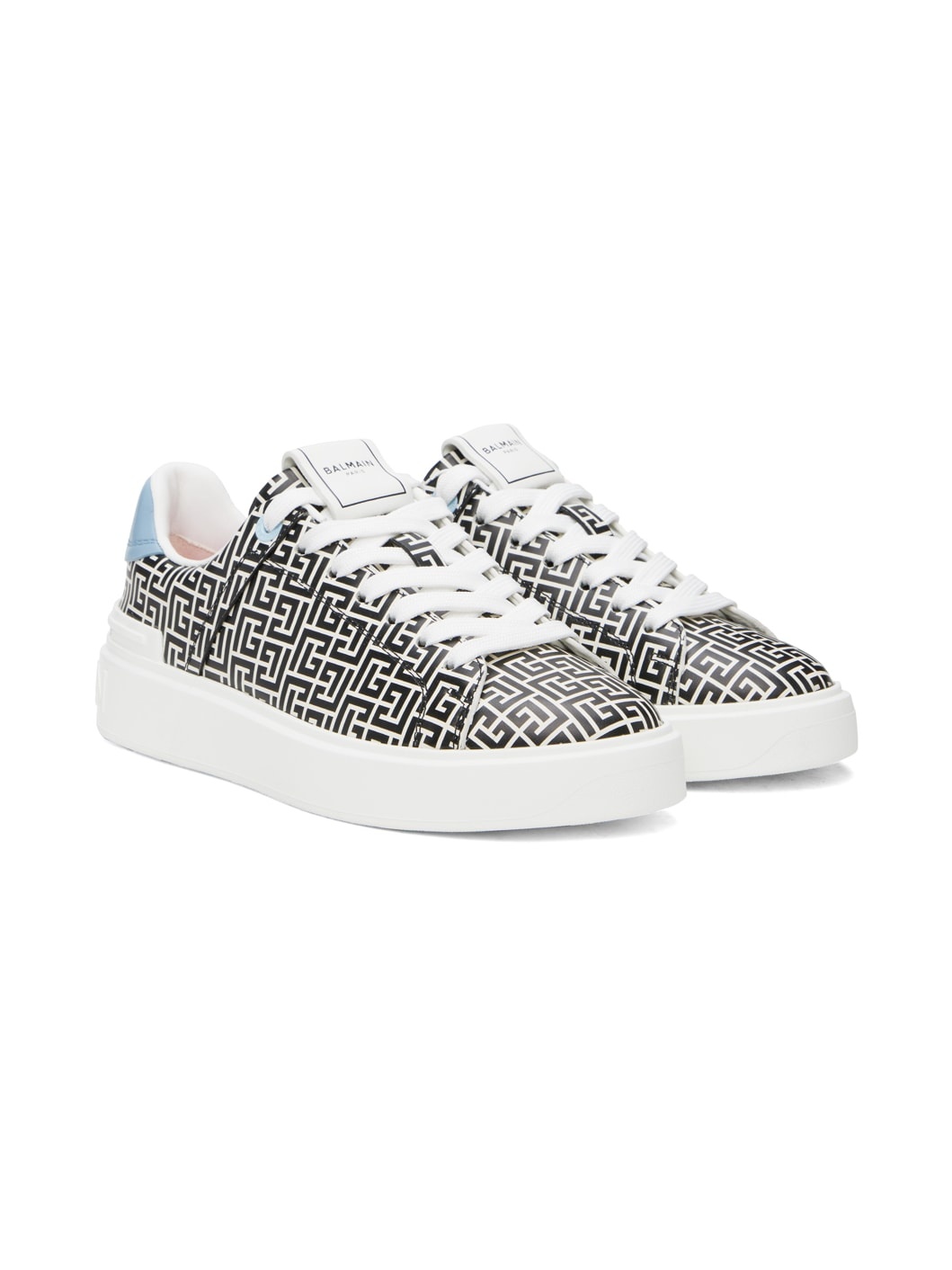 Black & White B-Court Calfskin Sneakers - 4