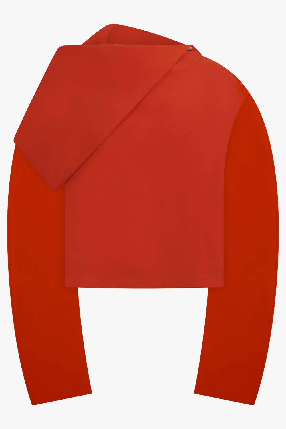 L/S DRAPPED COLLAR TOP | TERRACOTTA - 1