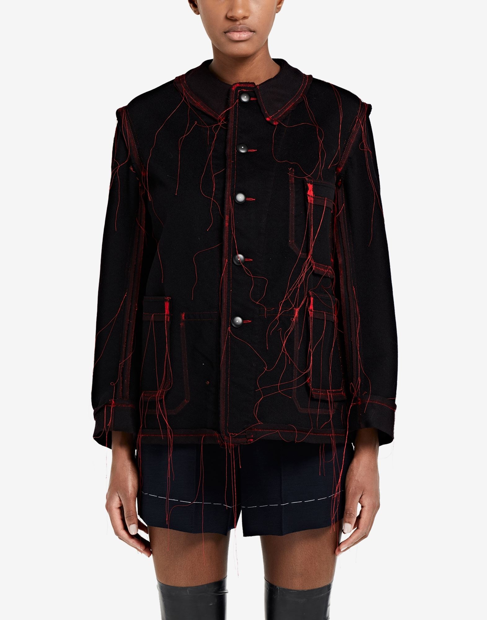 Red shadow reveal technique' workwear jacket - 5