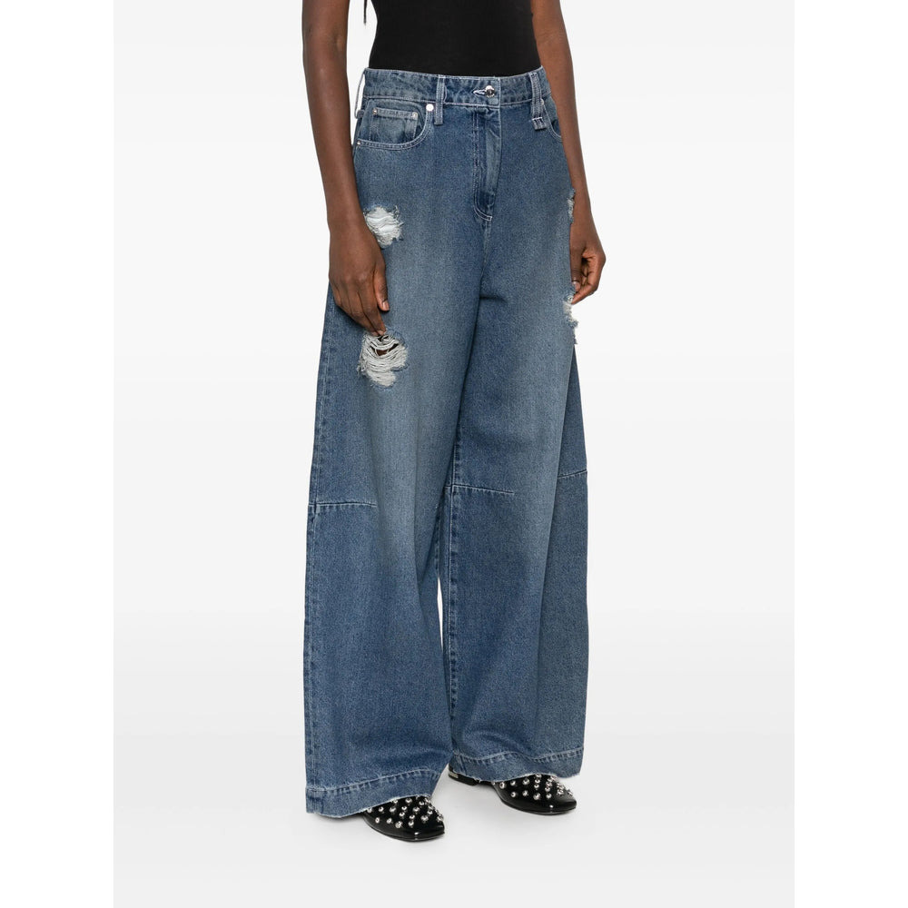 Simone Rocha Blue Denim - Wide-Leg Jeans Women - 4
