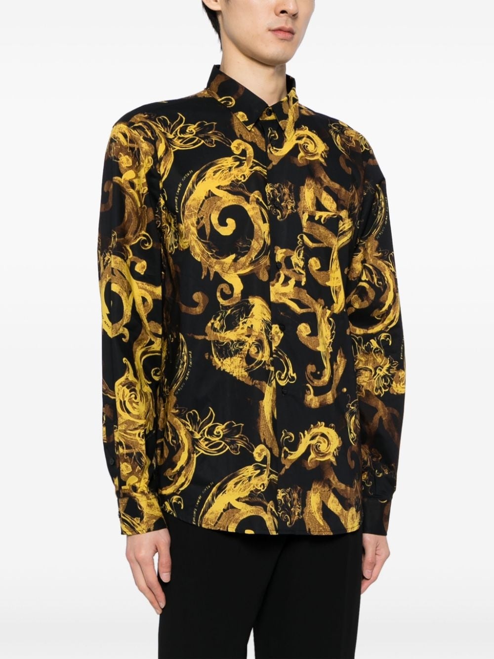 baroque-print cotton shirt - 3