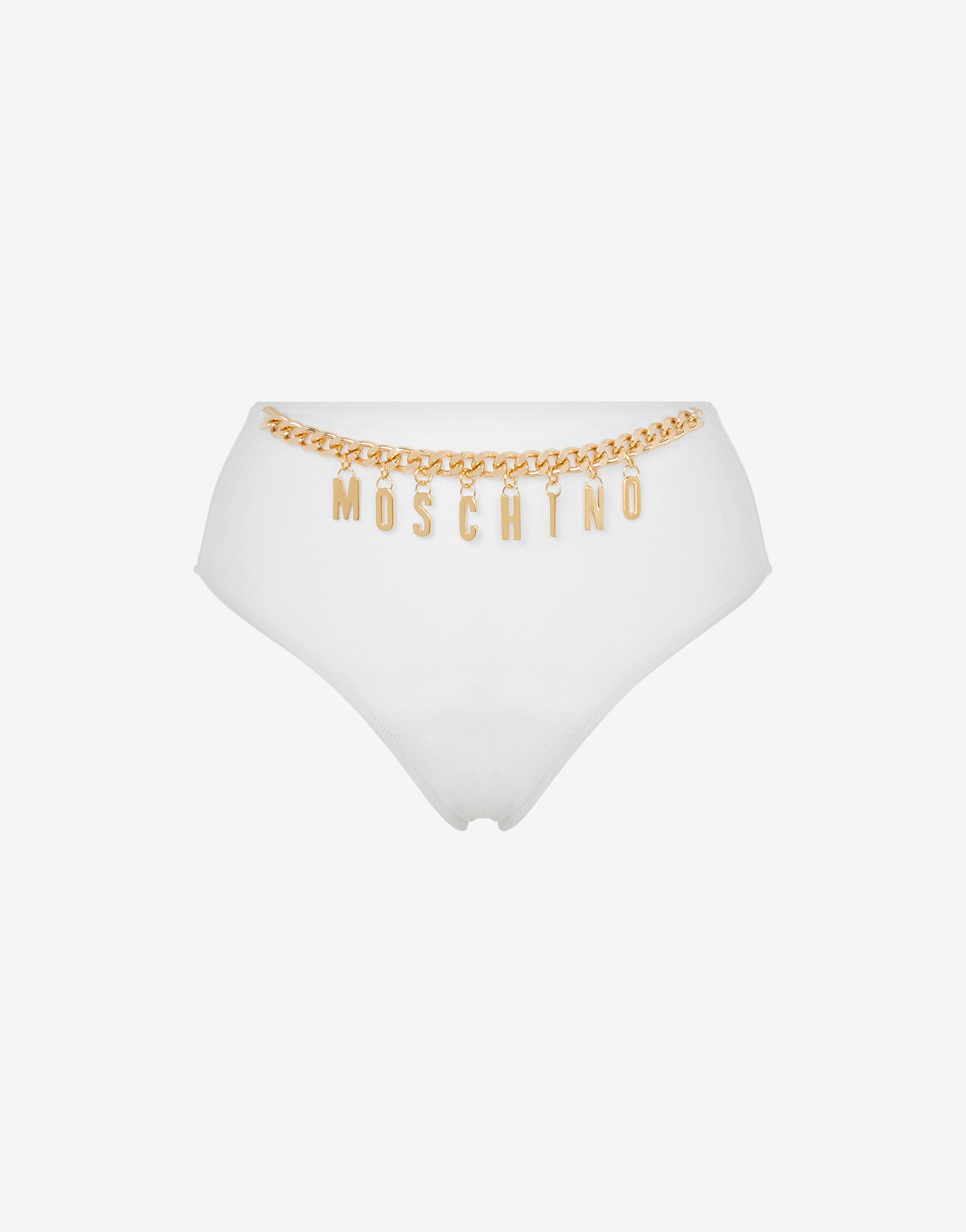 HIGH-WAIST LETTERING CHARM SWIM BRIEFS - 1