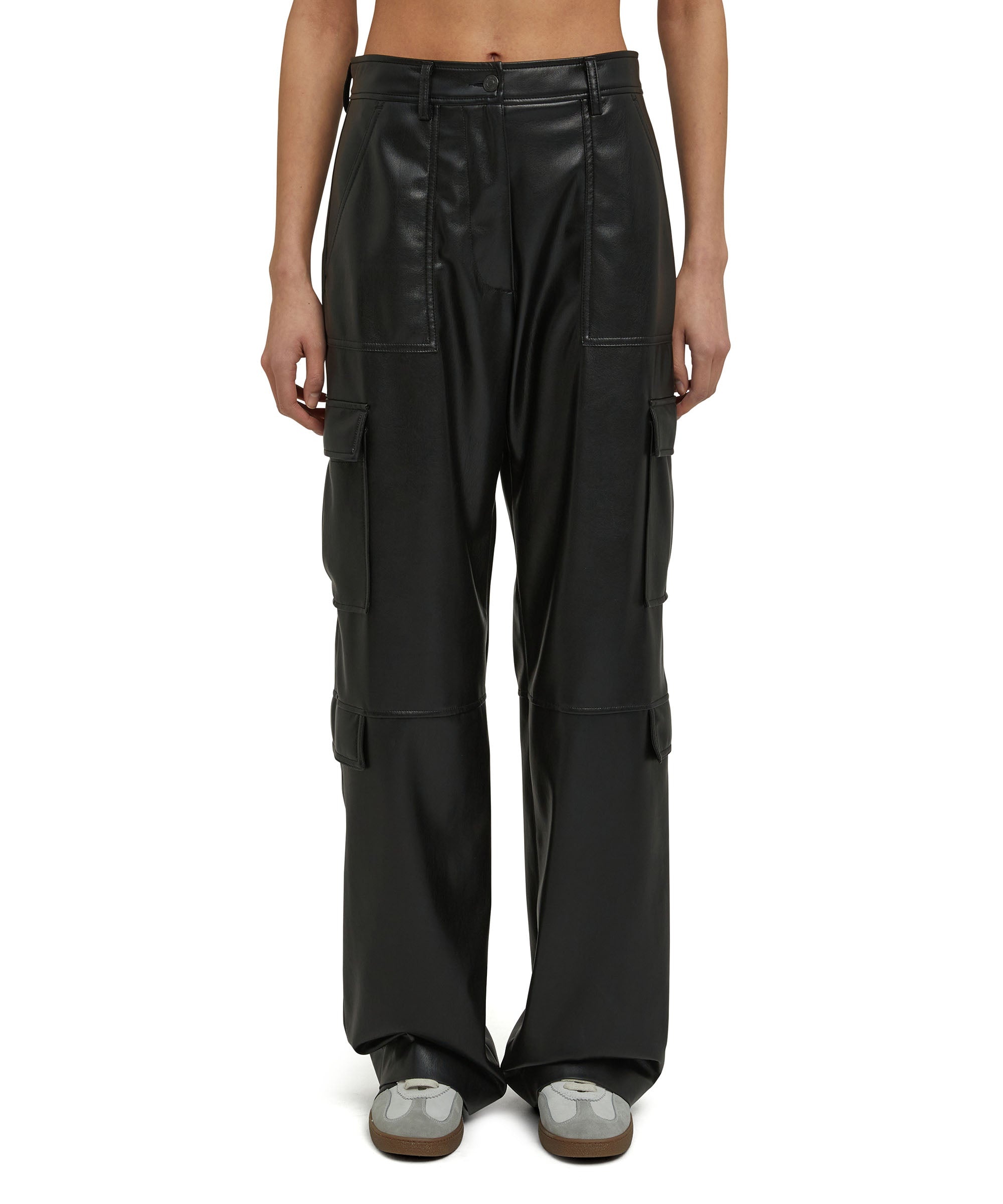 Faux leather cargo trousers "Soft Eco Leather" fabric - 2