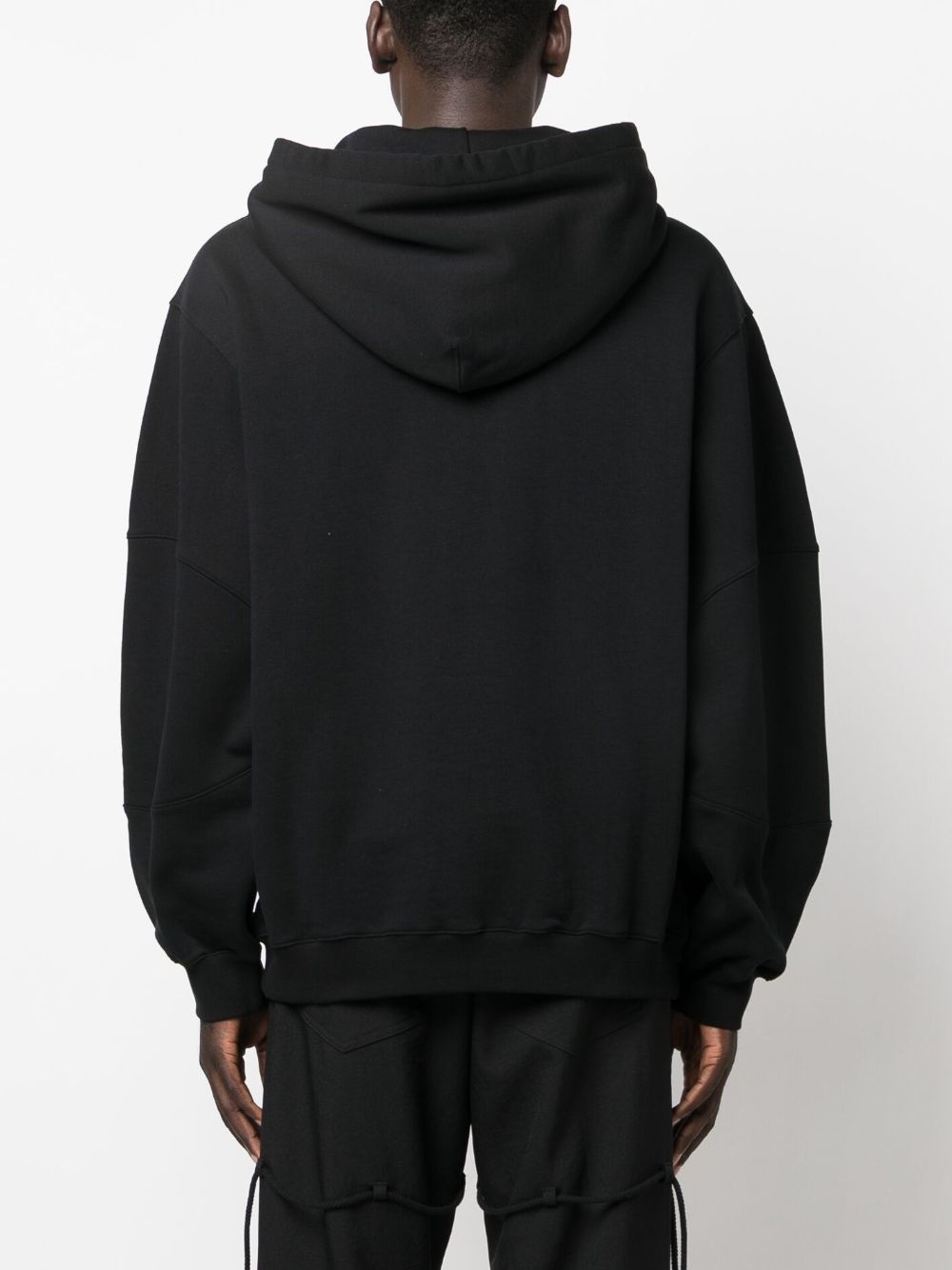 logo-patch cotton hoodie - 4