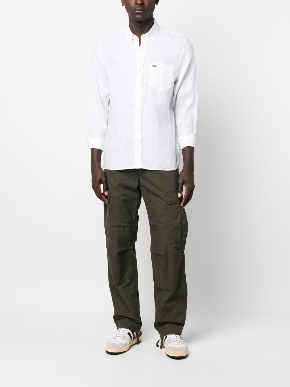 logo-embroidered button-down shirt - 2