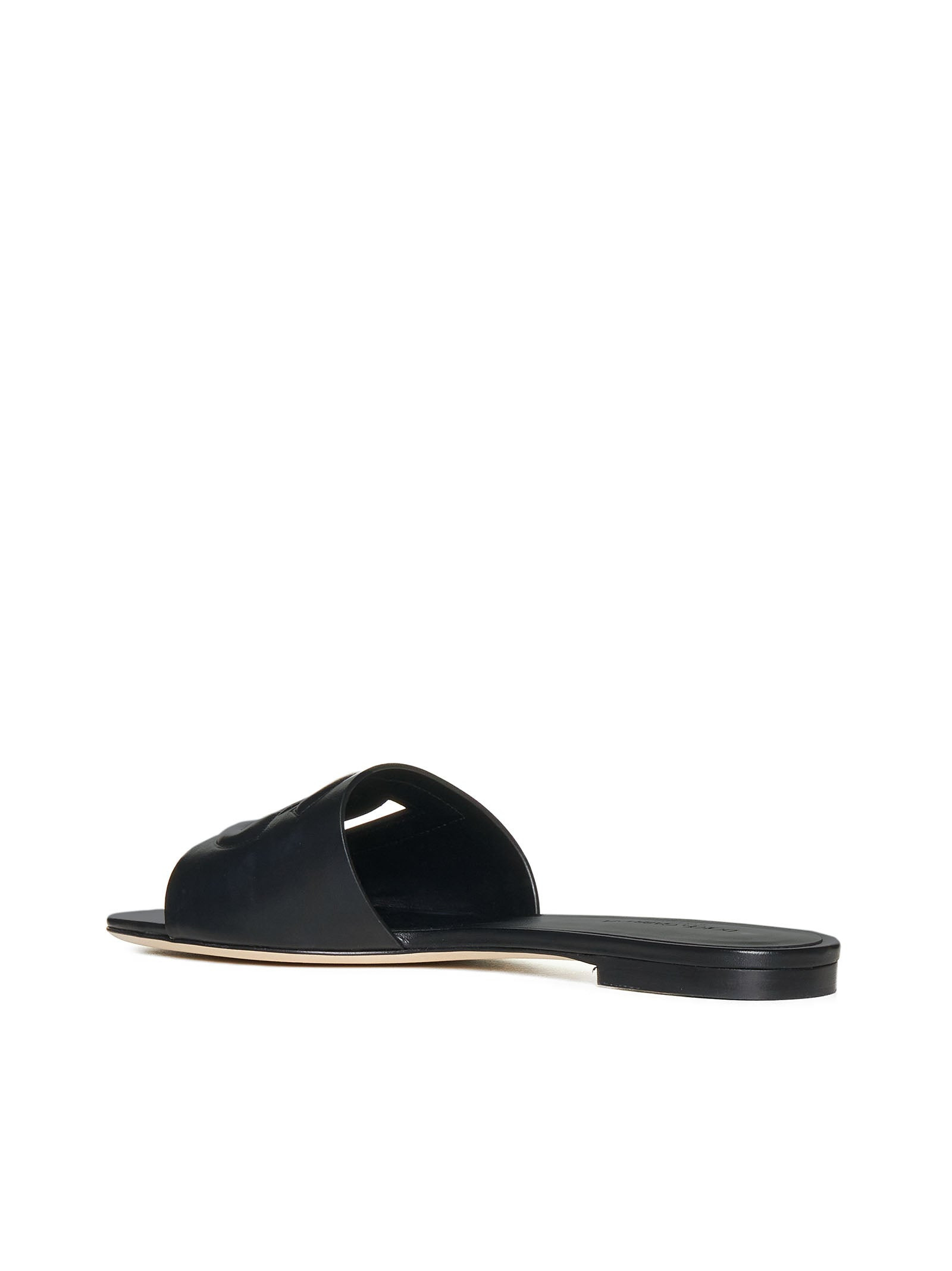 DG logo leather flat sandals - 3