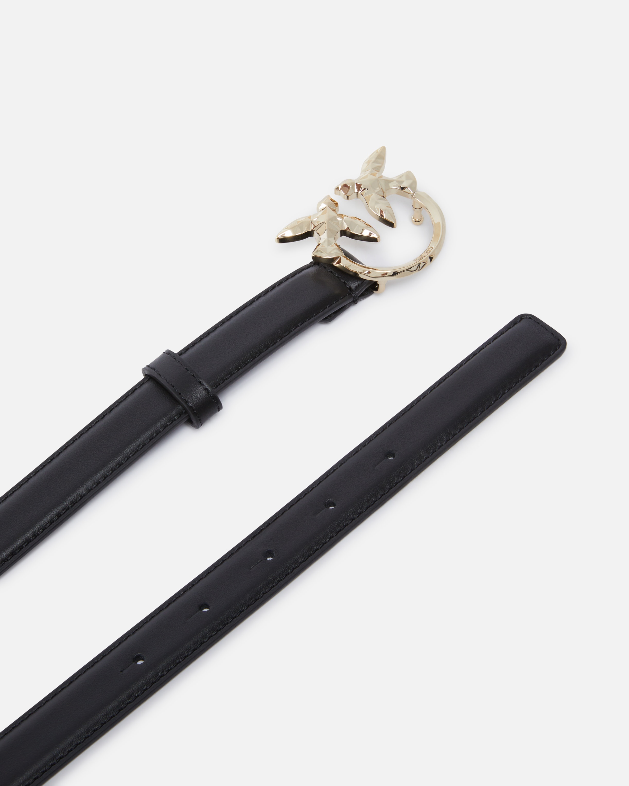 2CM THIN LEATHER BELT WITH BIRD BUCKLE PINKO GALLERIA. - 3