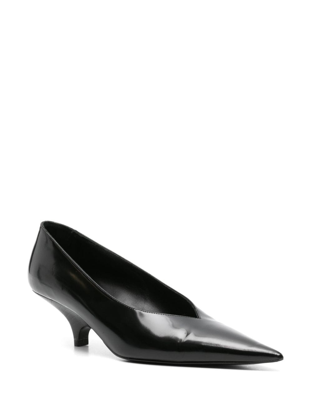 55mm pointed-toe leather pumps - 2