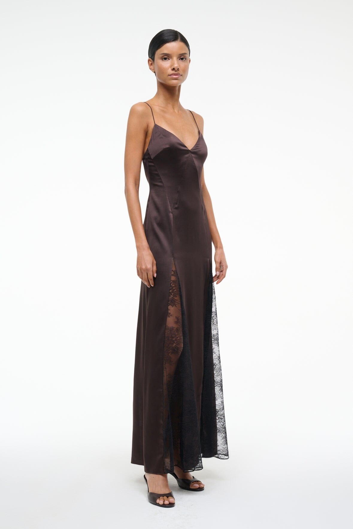 STAUD TRINITY SILK DRESS EARTH - 4