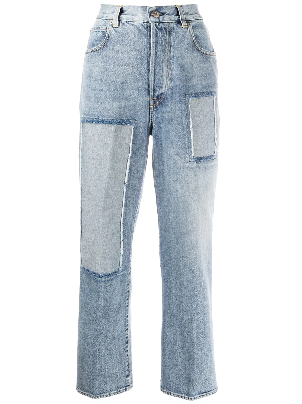 Kim panelled straight-leg jeans - 1