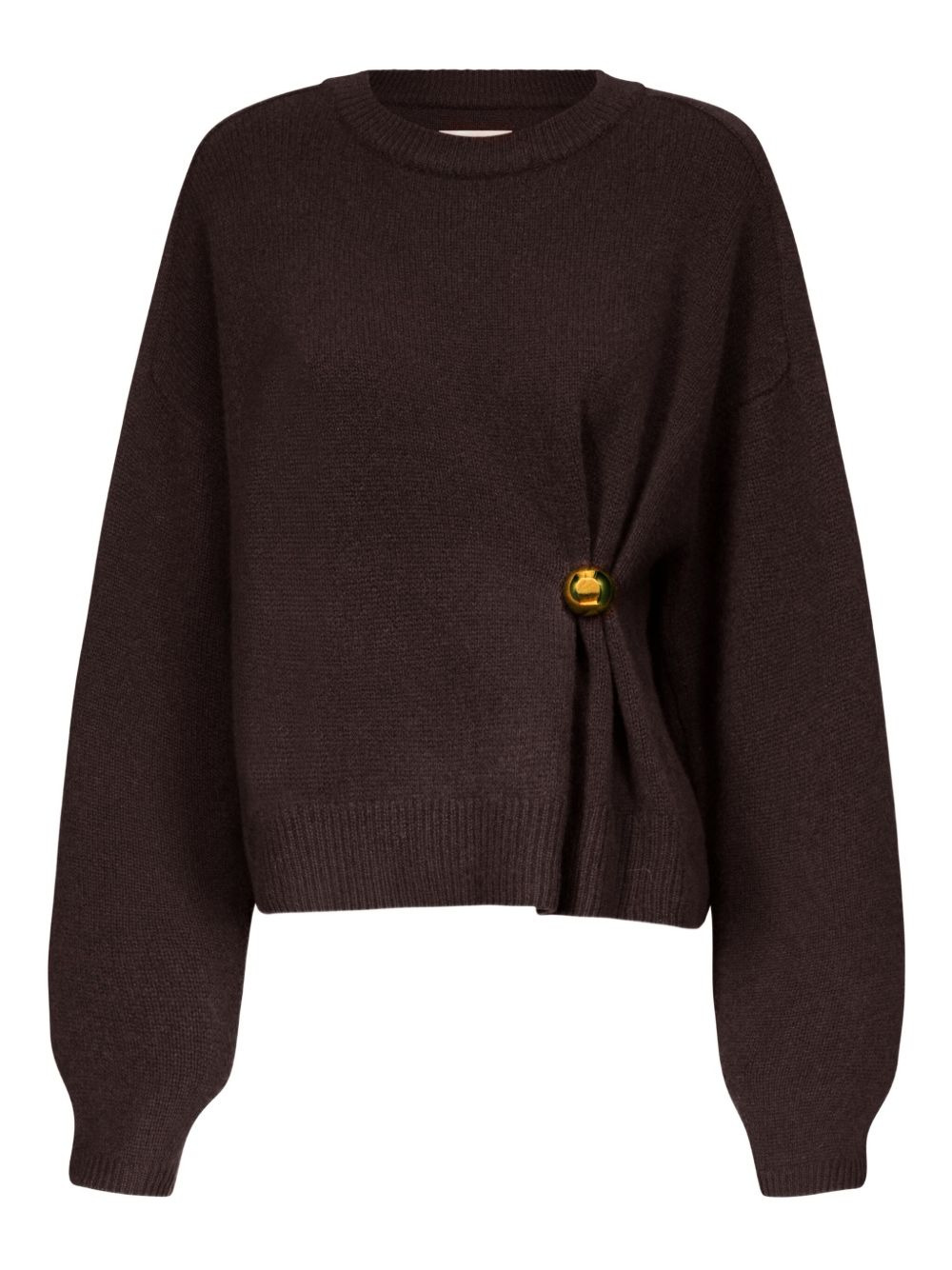 metallic-ornament crew-neck sweater - 1