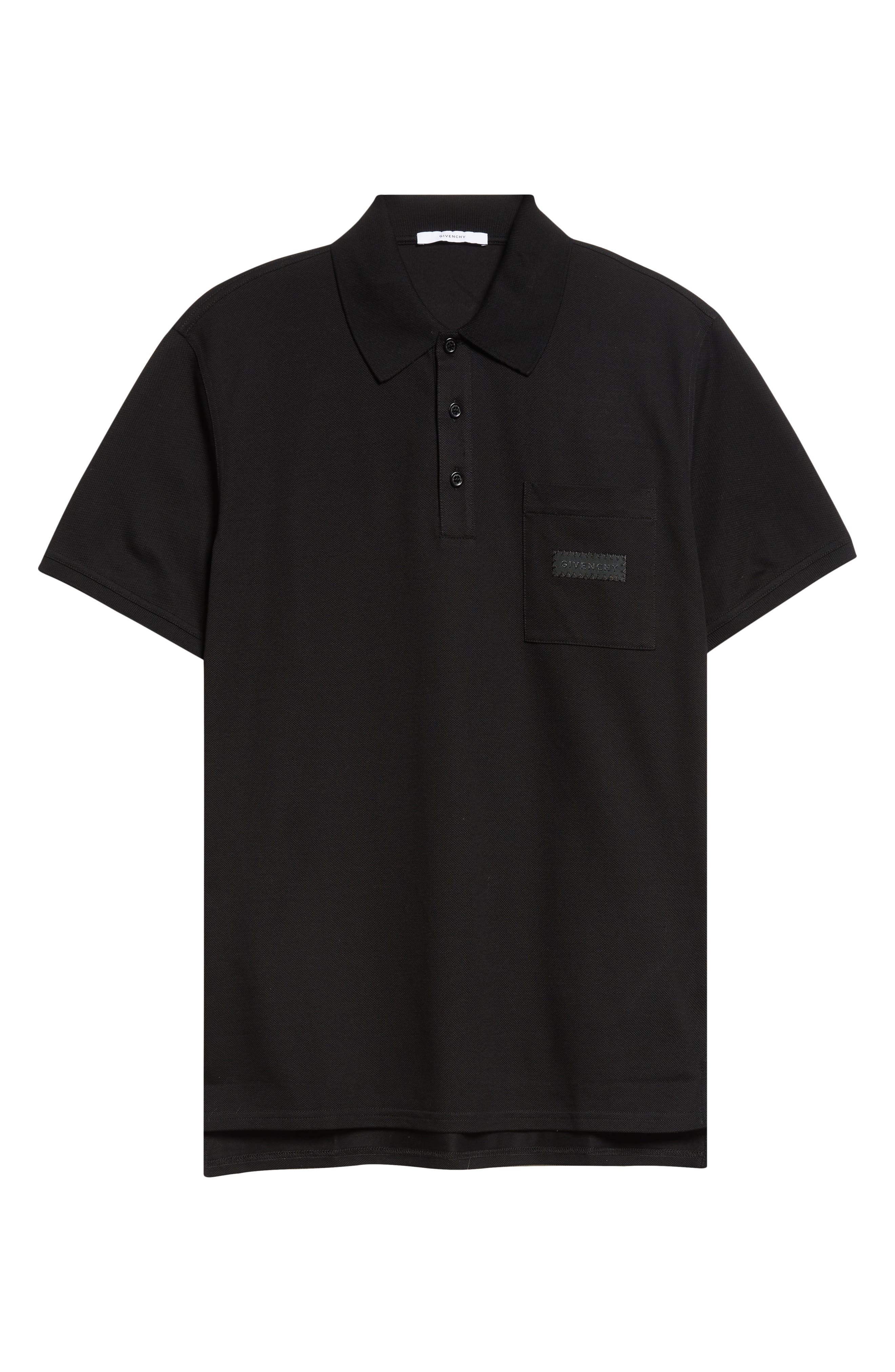 Givenchy Logo Patch Regular Fit Cotton Piqué Polo in Black at Nordstrom - 5