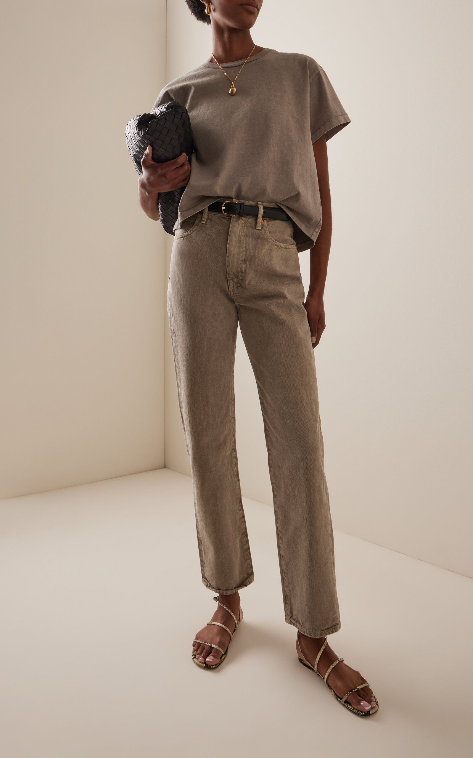 London Rigid High-Rise Straight-Leg Jeans brown - 2