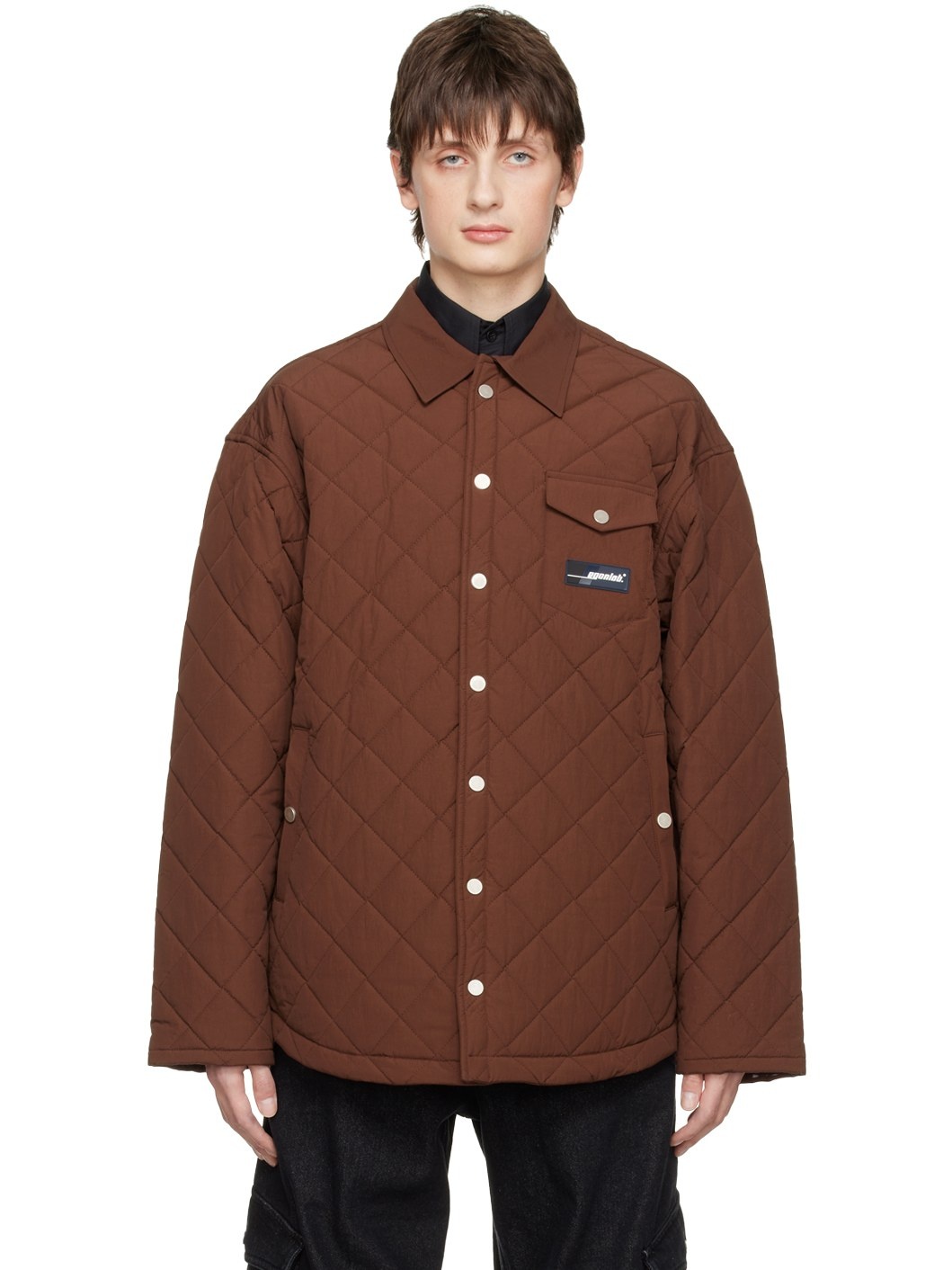 Brown Quilted Jacket - 1
