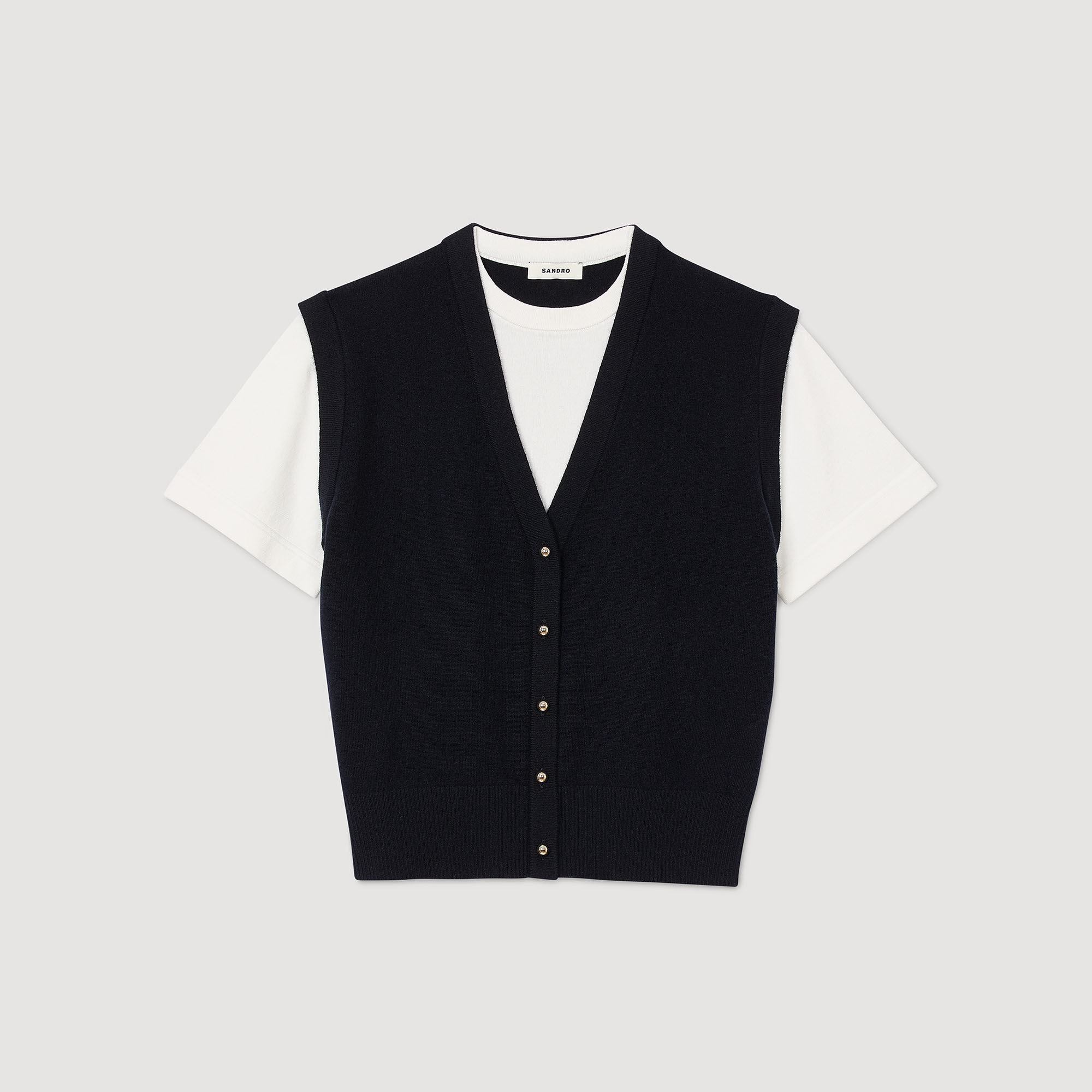 TWO-TONE WOOL AND CASHMERE SWEATER - 6