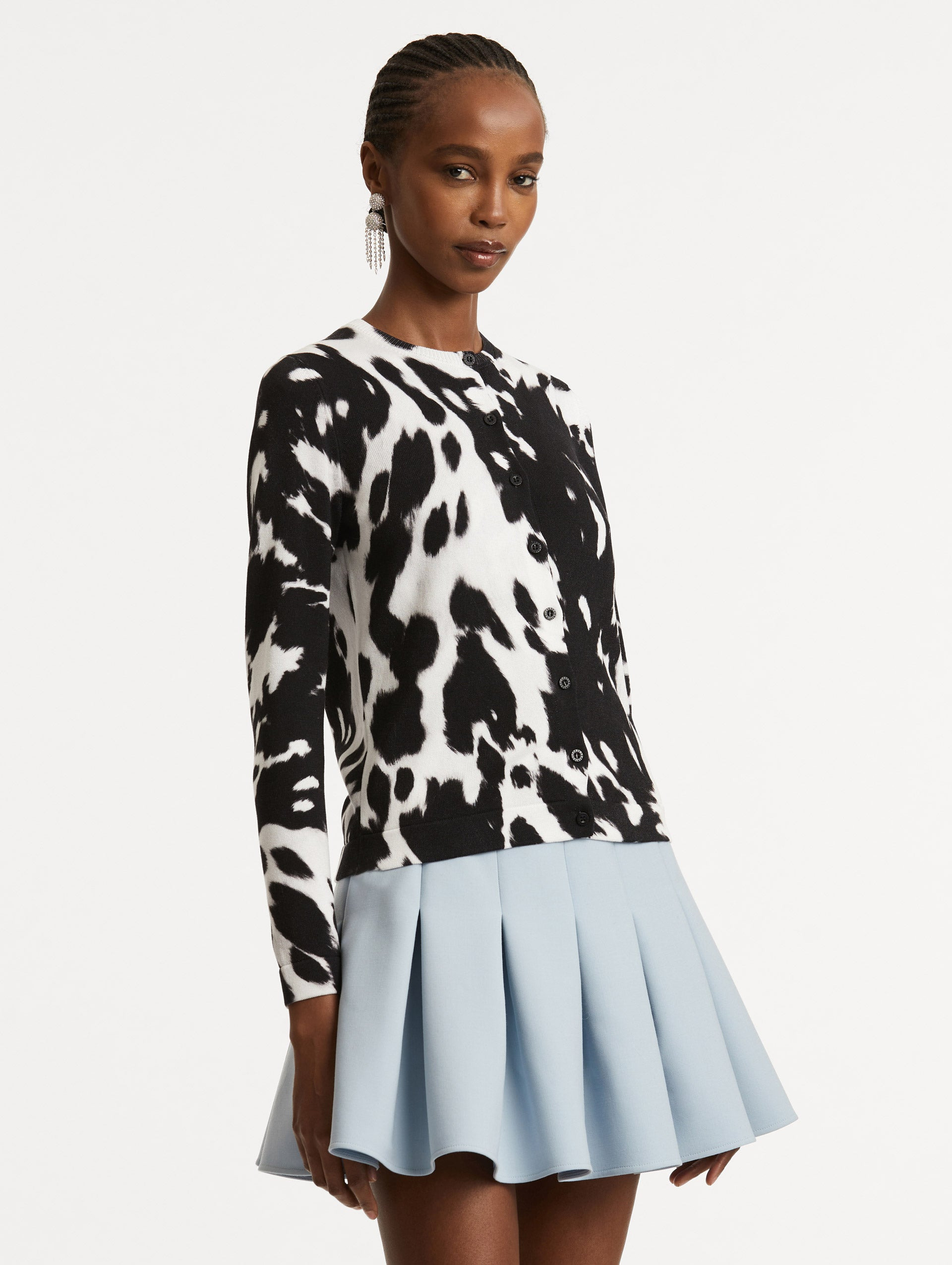 COWHIDE PRINTED CARDIGAN - 4