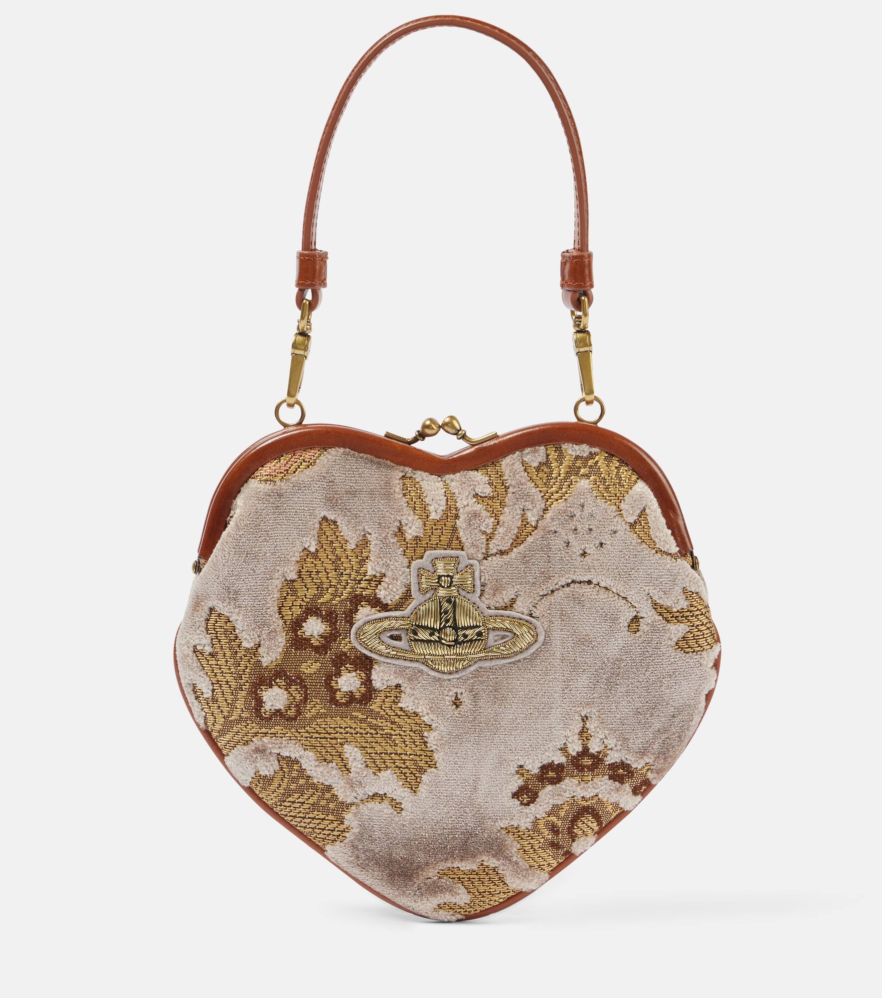 Vivienne Westwood Bella Heart Frame velvet tote bag mytheresa