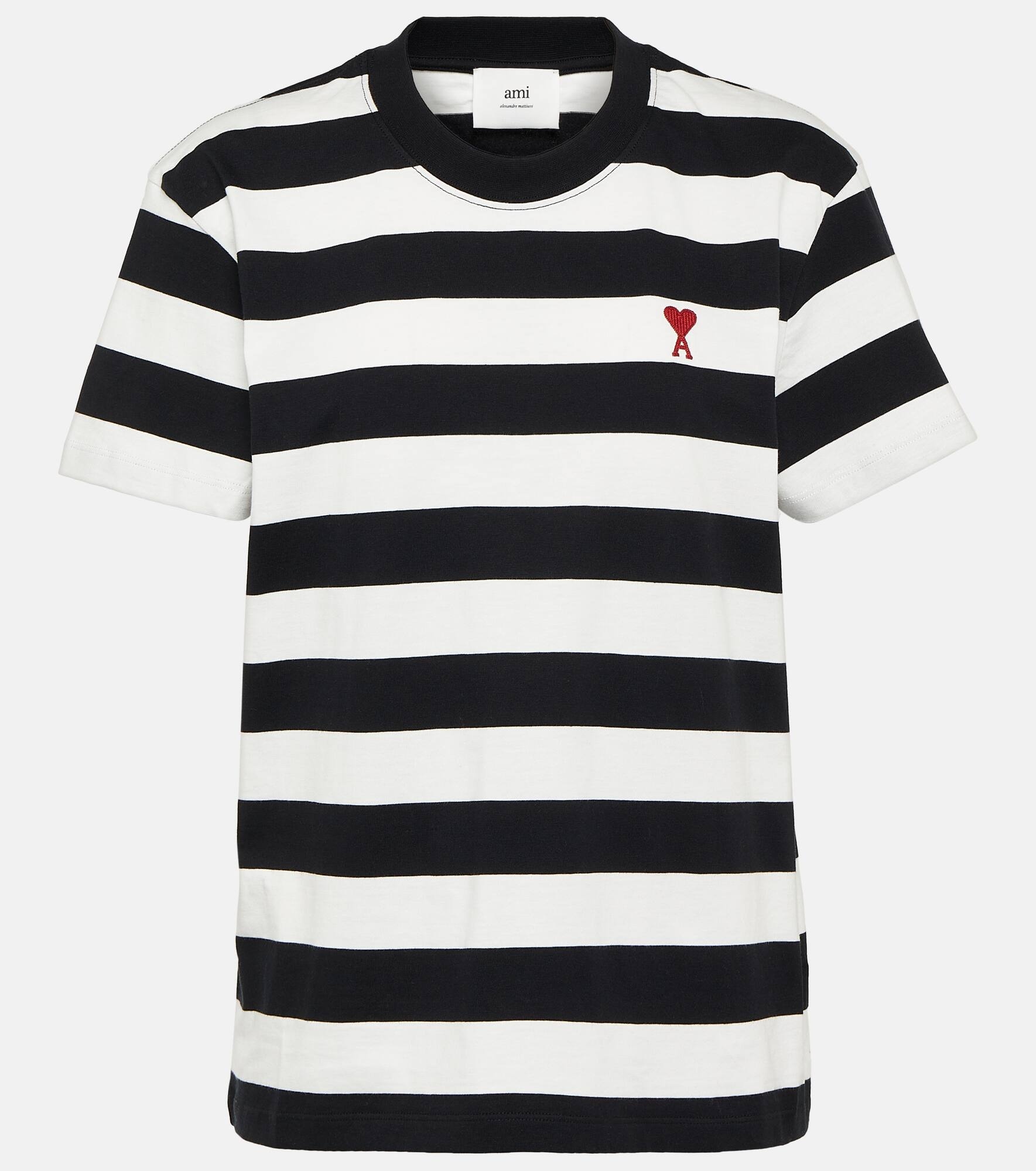 Ami de Cœur striped cotton T-shirt - 1