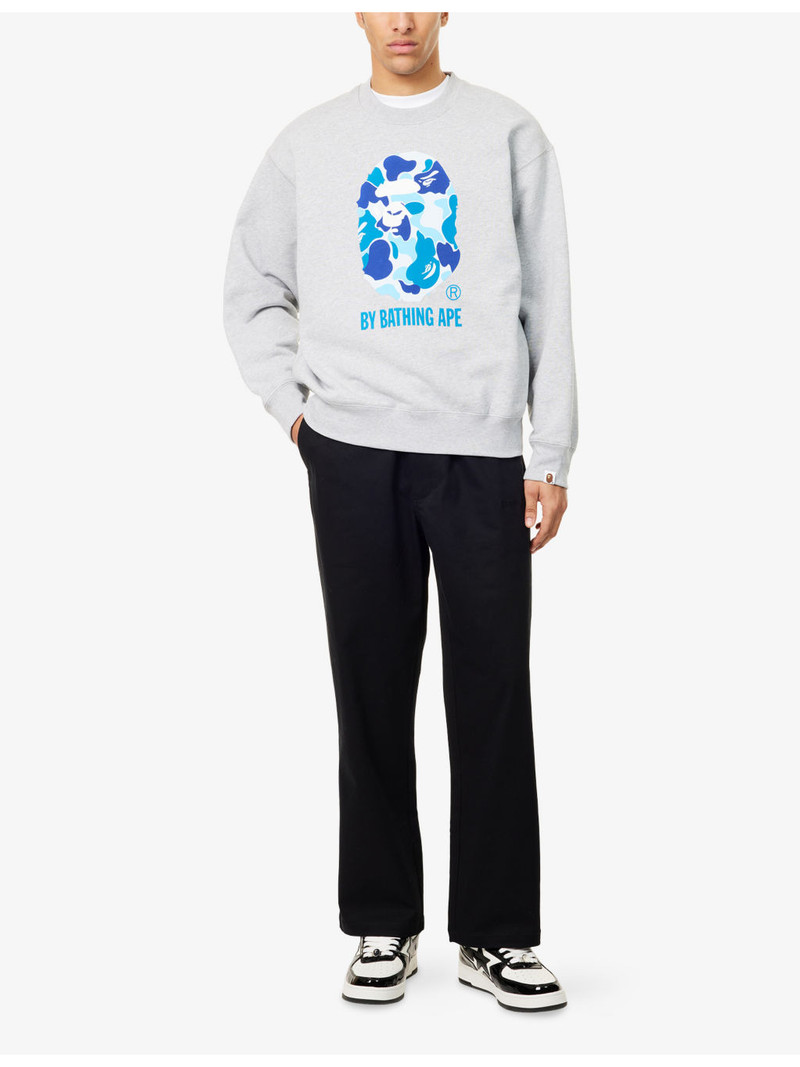 A BATHING APE® Bape Easy Wide-Leg Cotton-Poplin Trousers outlook