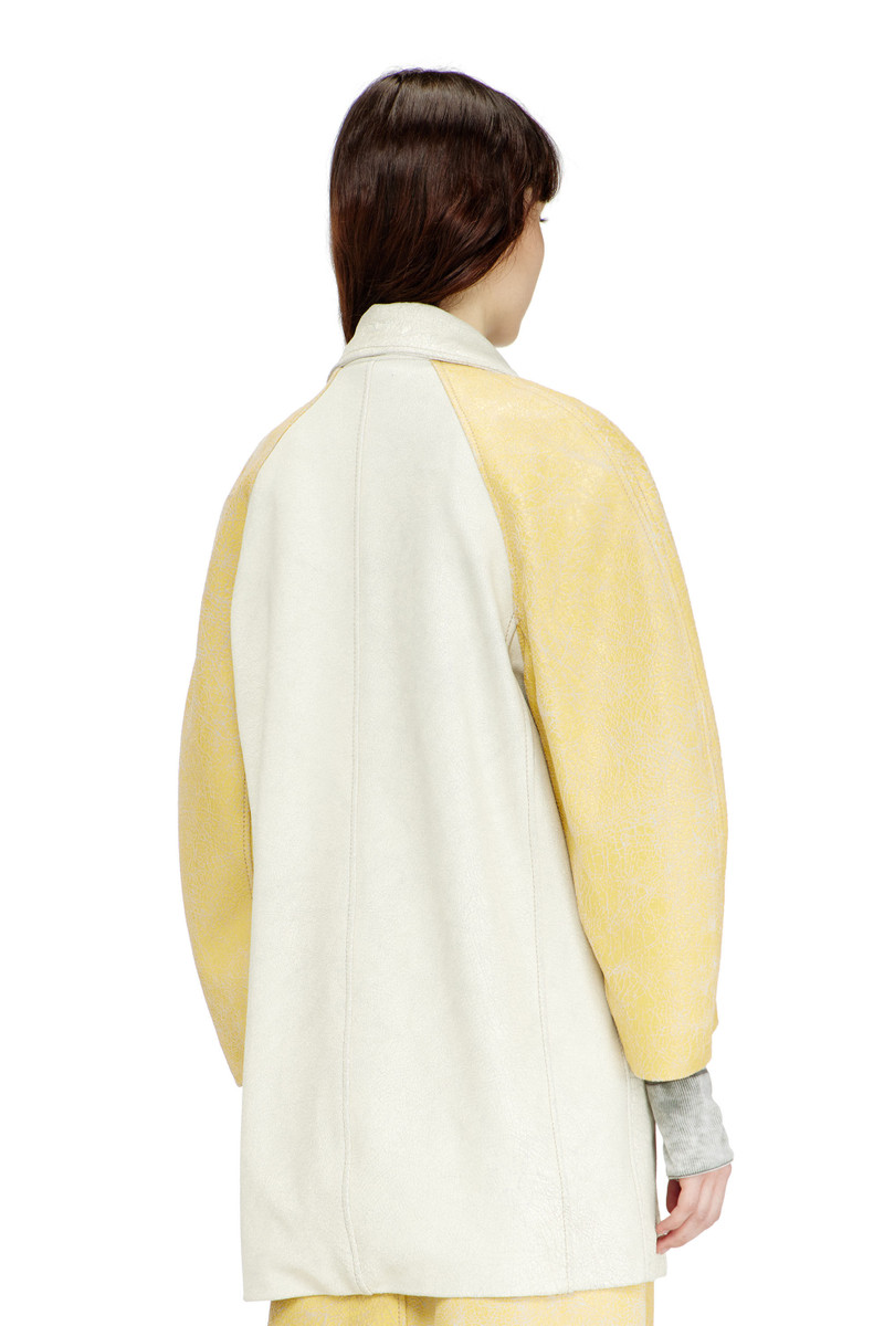 COCOON-SLEEVE PEACOAT IN CRACKED LEATHER 5