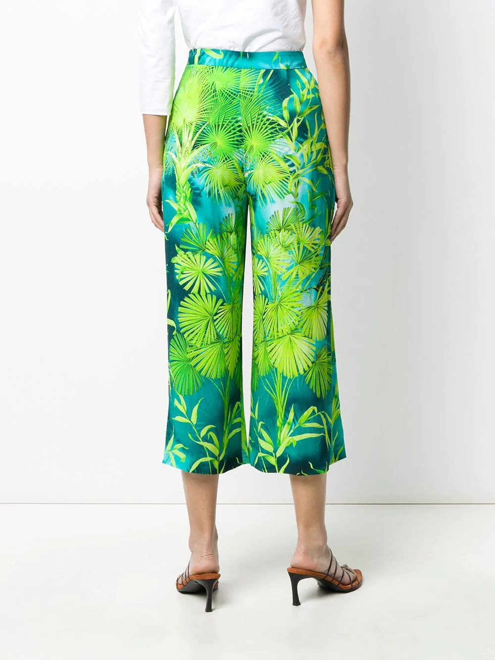 Jungle print cropped trousers - 4