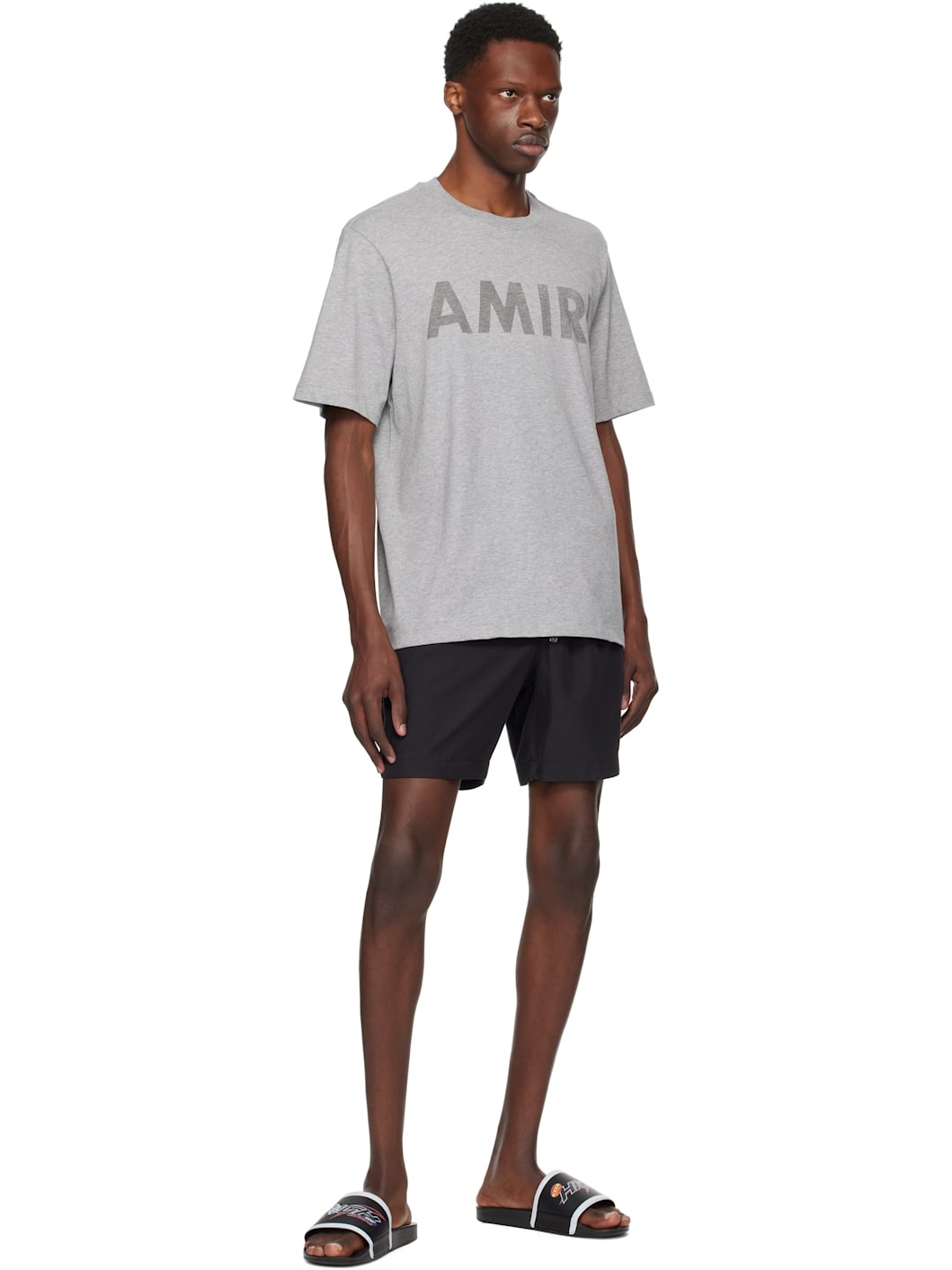 Black 'MA' Outline Shorts - 4