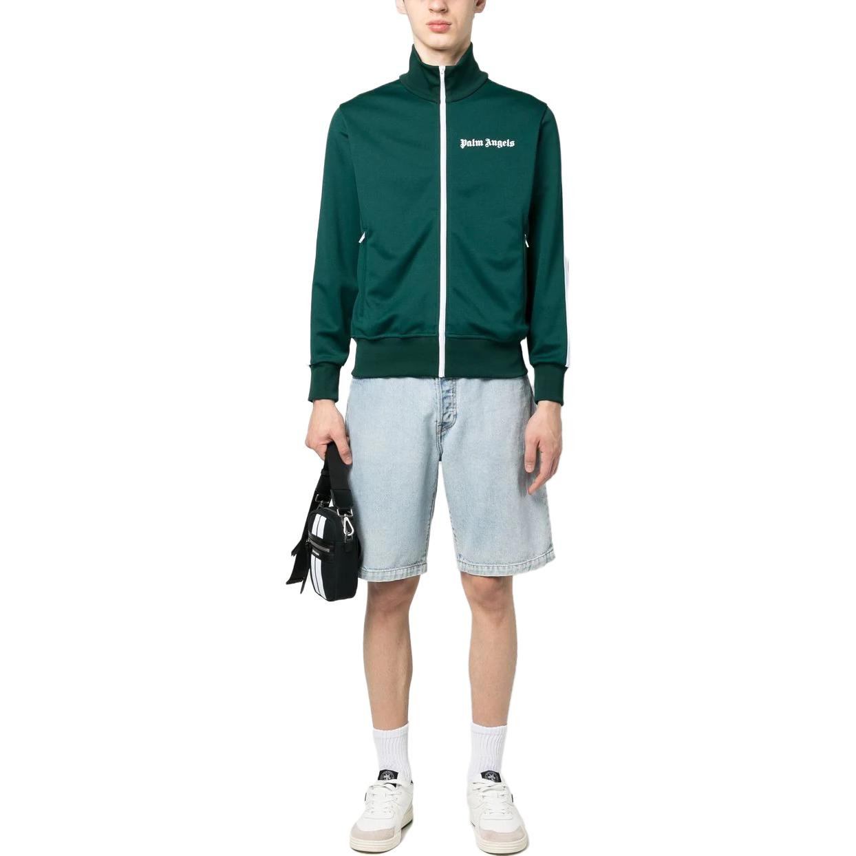 Palm Angels SS23 Classic Track Jacket 'Green White' PMBD001C99FAB0045501 - 2