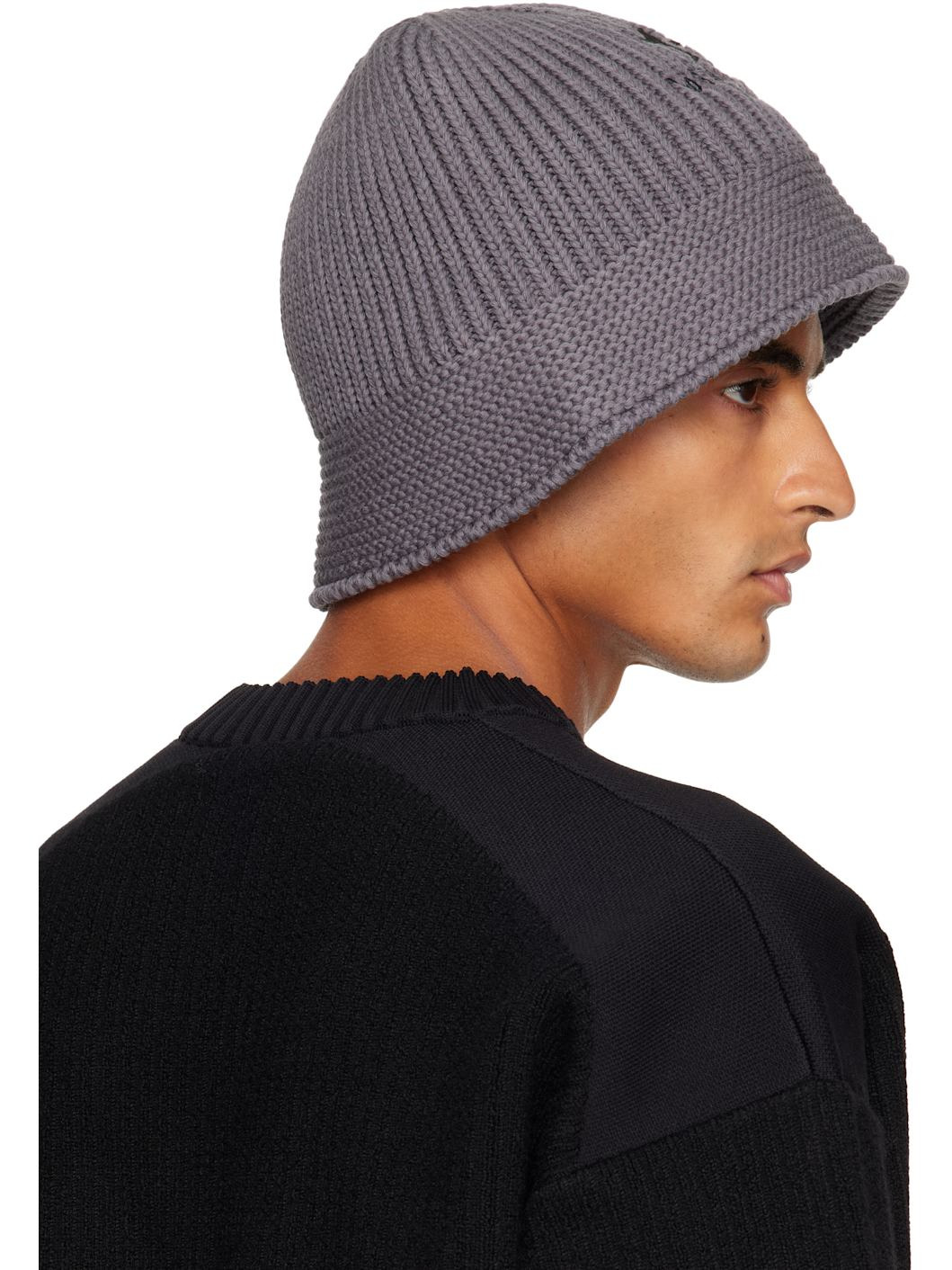 Gray Heritage Knit Bucket Hat - 3