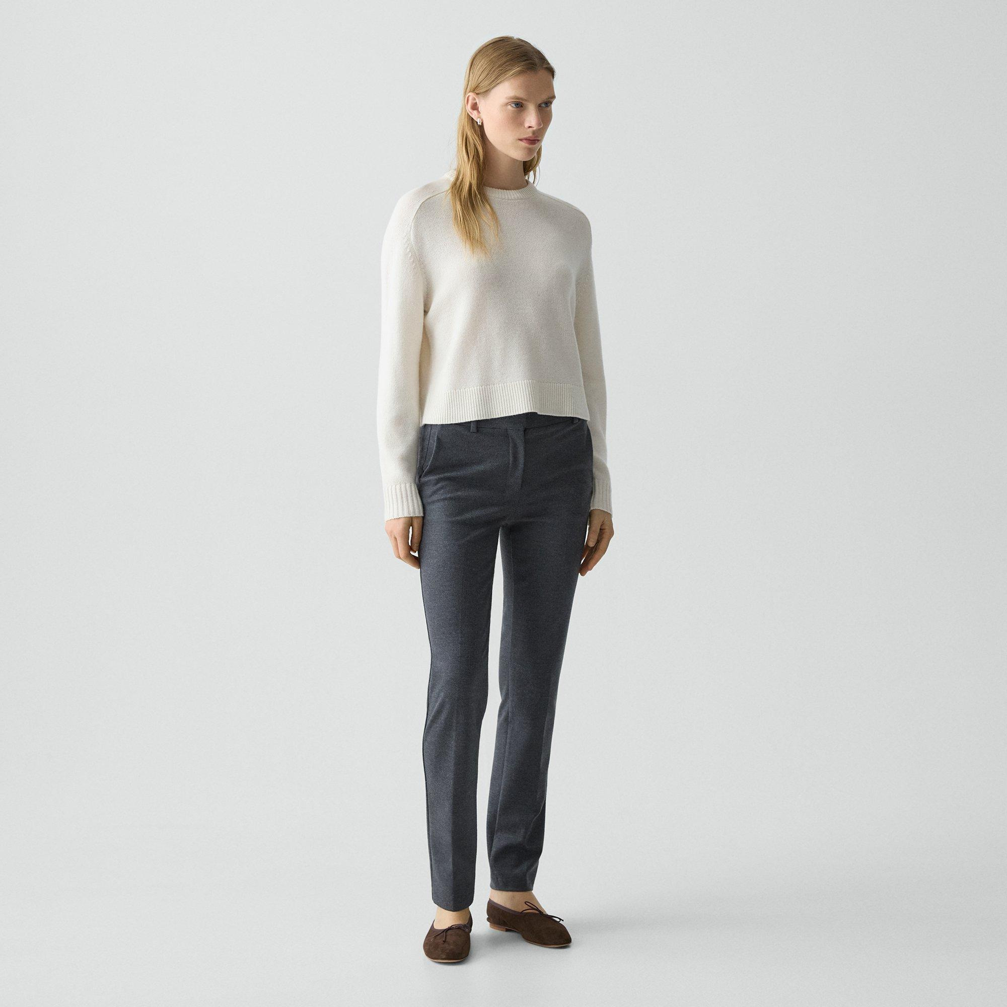 Slim Leg Pant in Wool-Blend Knit - 3