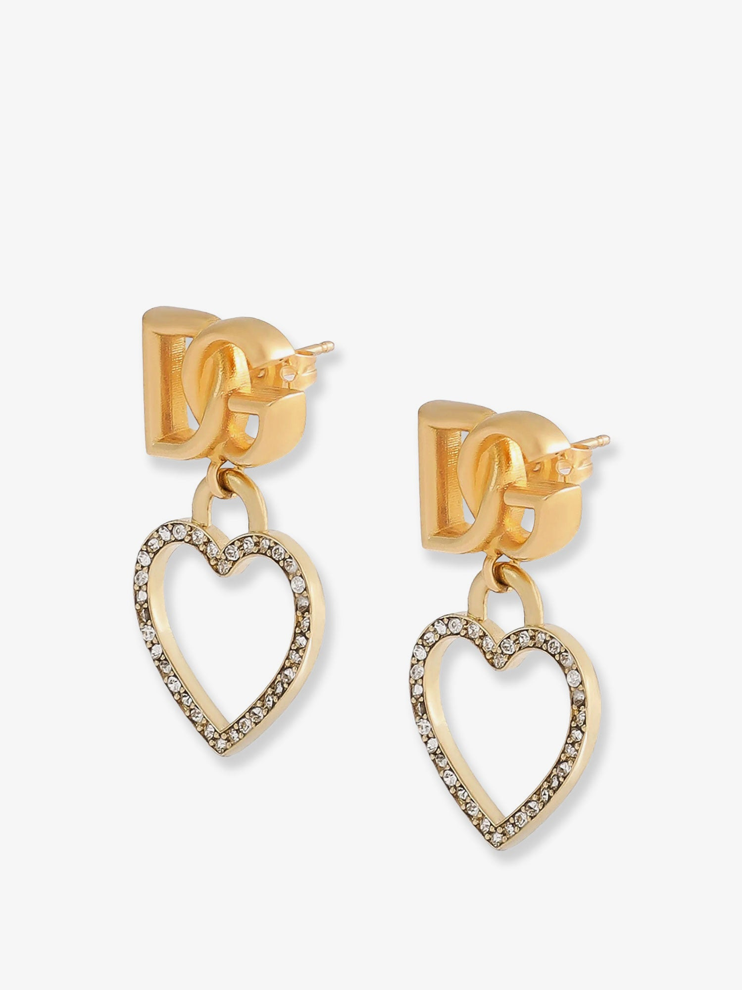 Meatl Earrings With Rhinestones - 2
