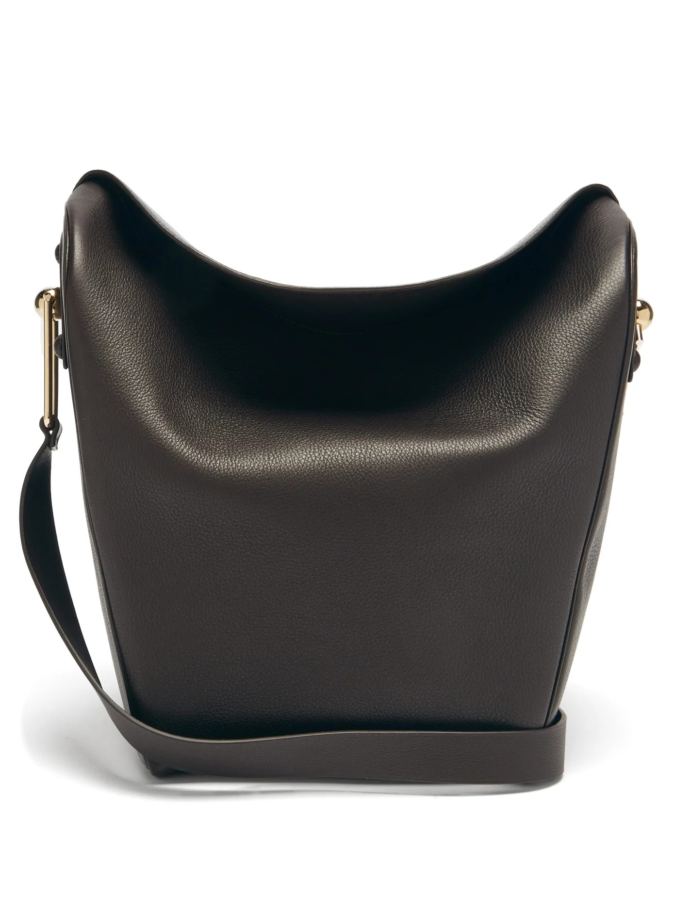 Folded medium leather shoulder bag - 1