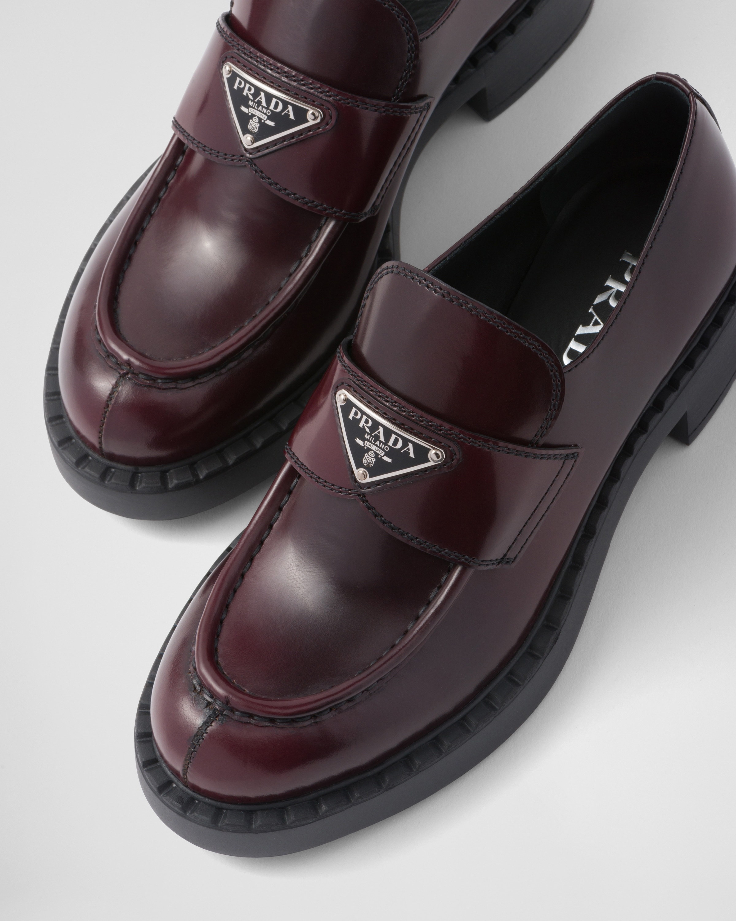 Chocolate brushed leather loafers - 5