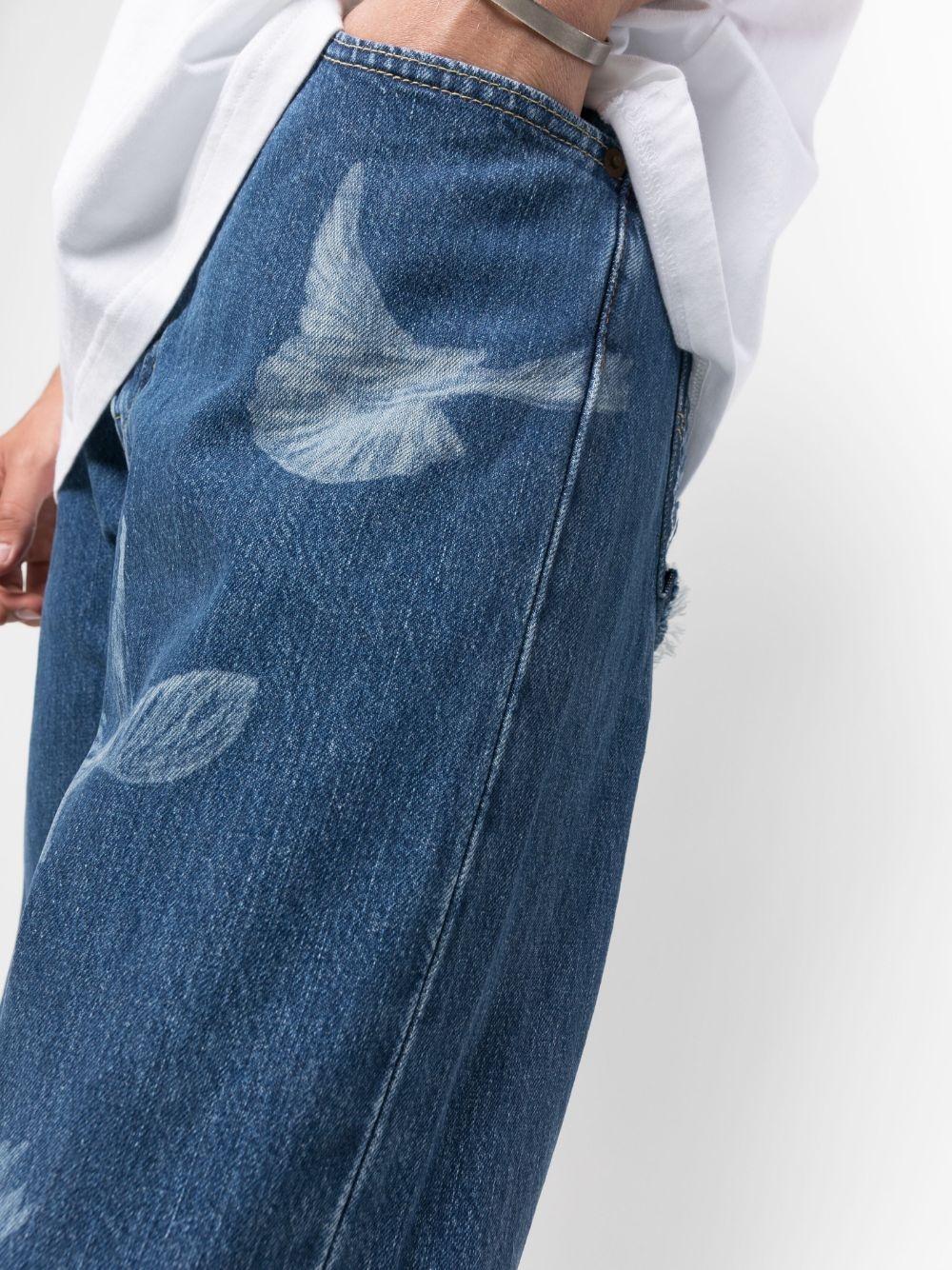 logo-patch straight-leg jeans - 5