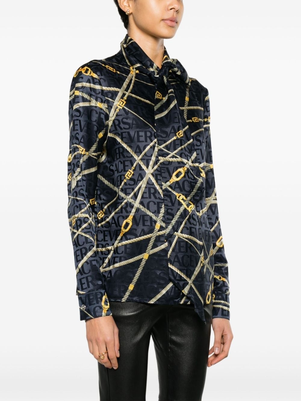 rope-print buttoned shirt - 3